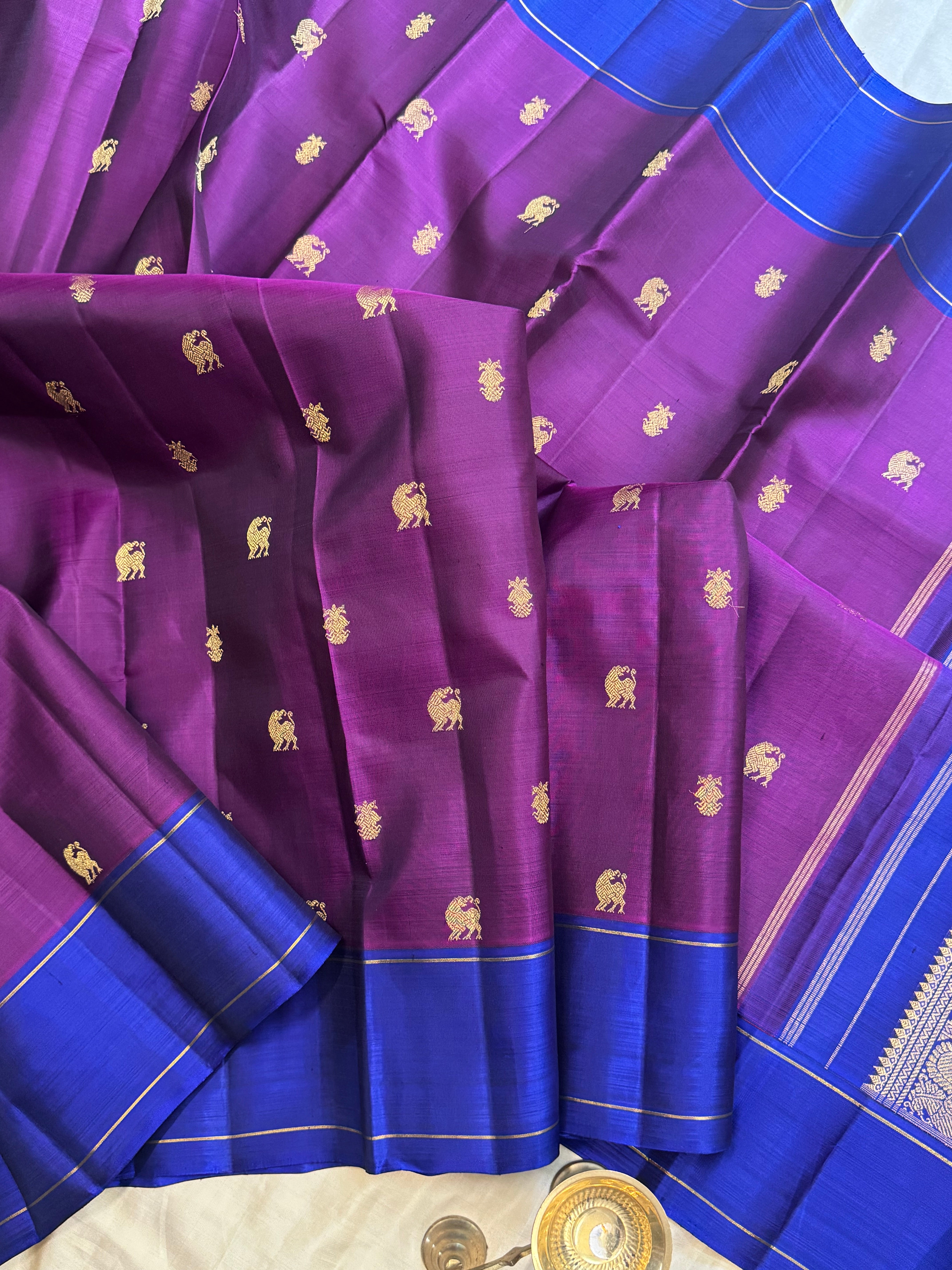 Navalpazha colour / simple kanjipuram silk