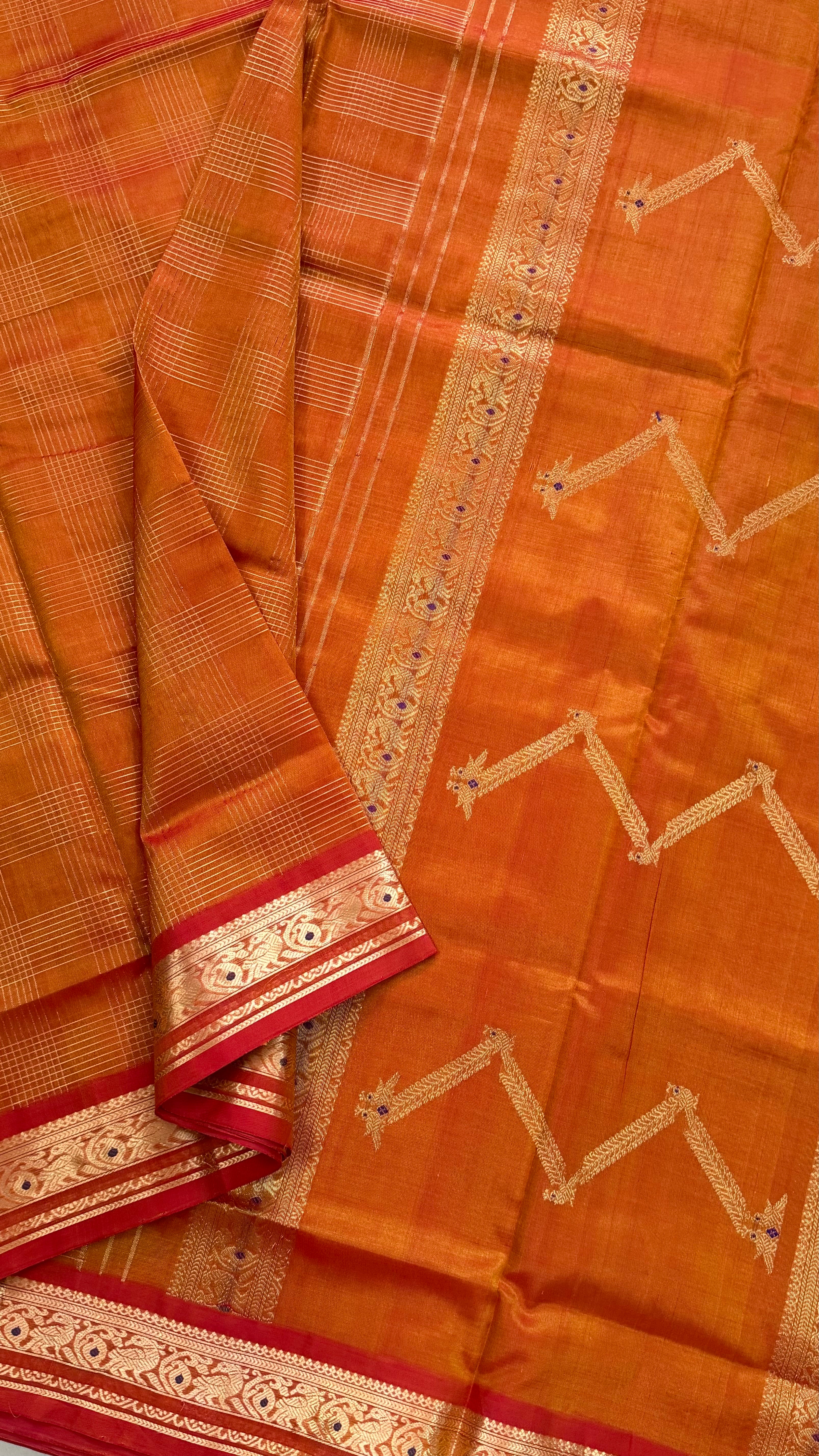 Kattam Meena work border premium silk