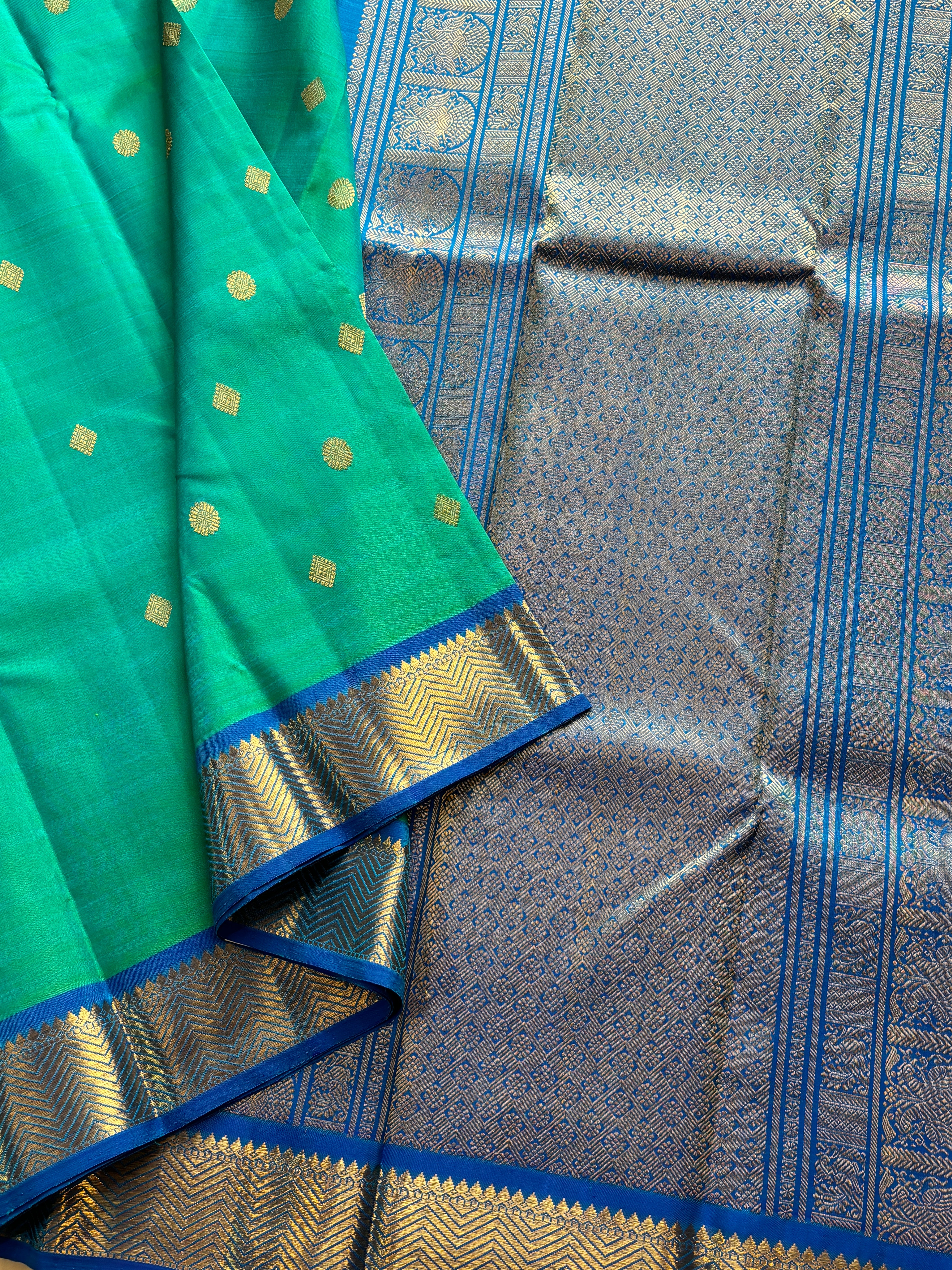 Sea blue vangi pet - clearance sale / kanjipuram silk