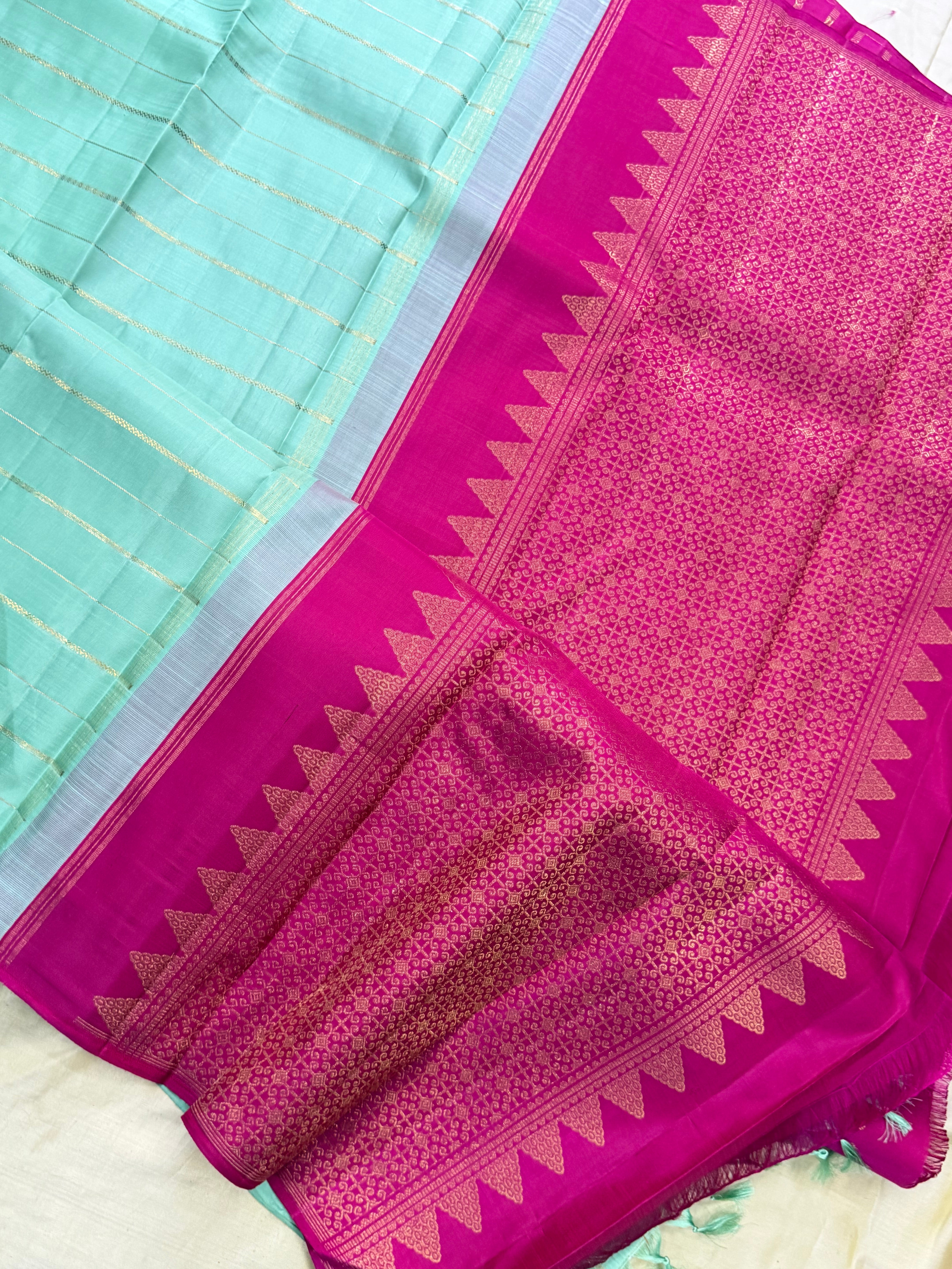Elakai veldhari pure Zari Kanjipuram silk