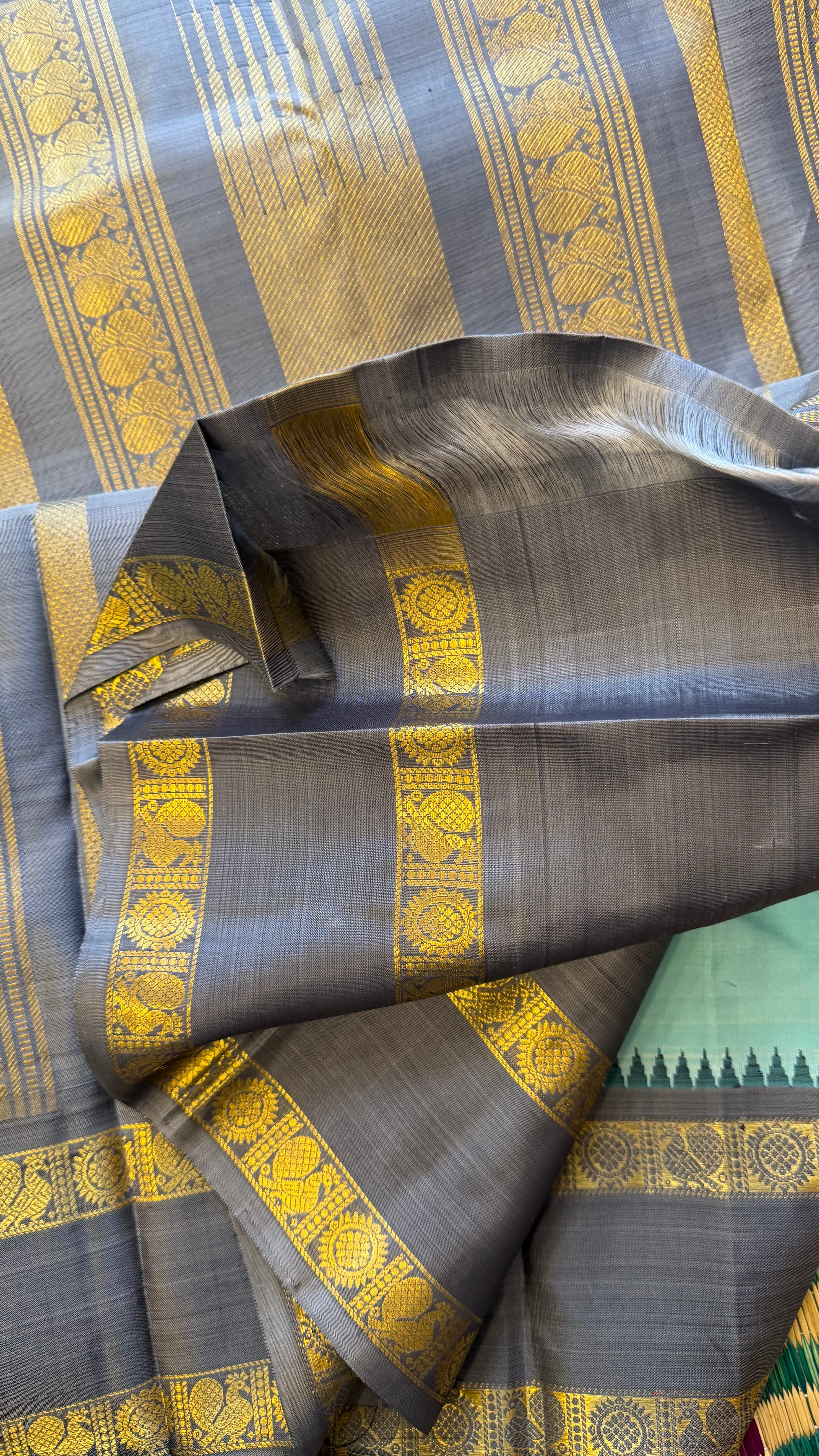 Akash blue Kai Korvai / Kanjipuram silk