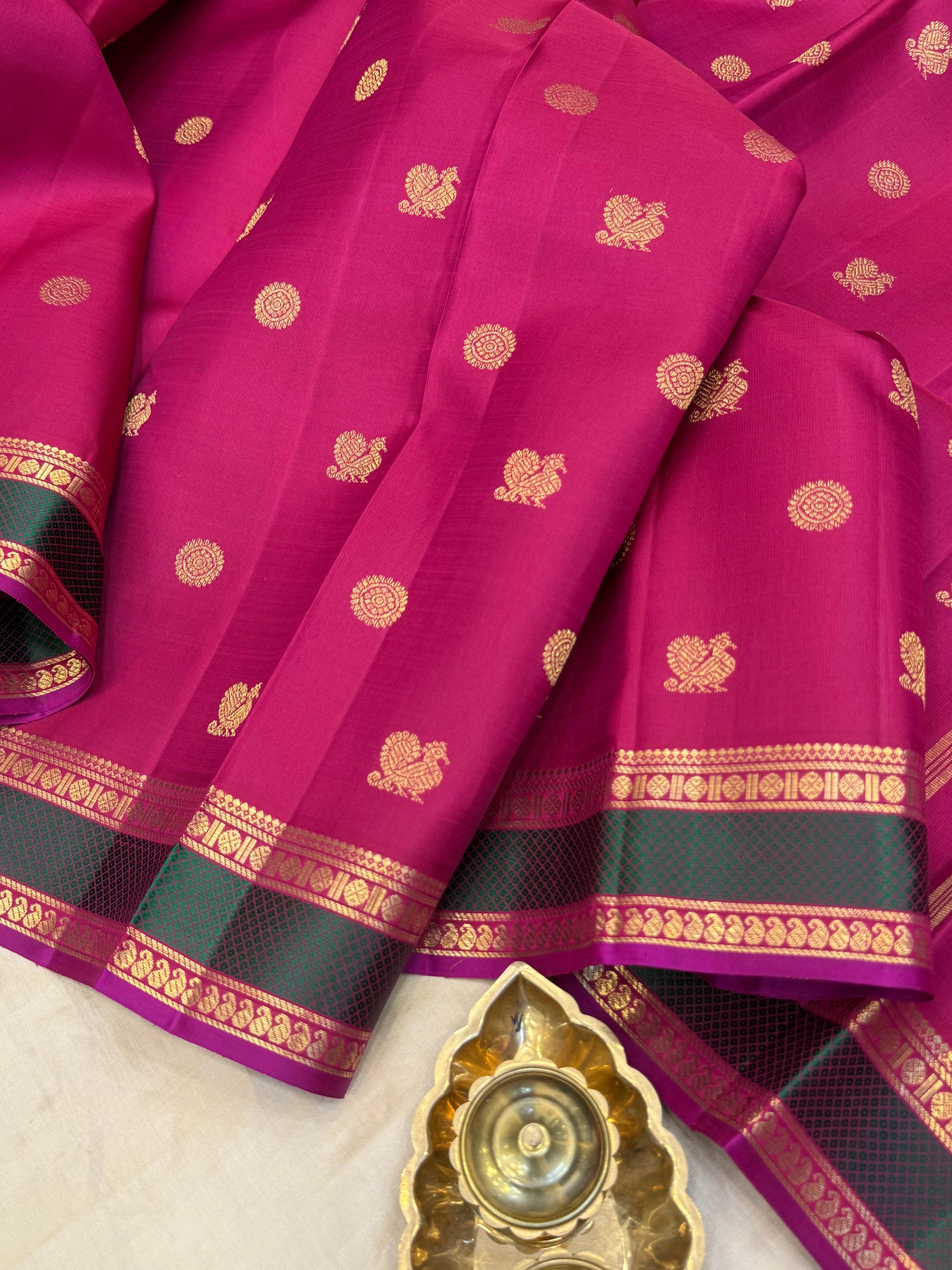 Kalyani: purple pink dense pet / kanjipuram silk