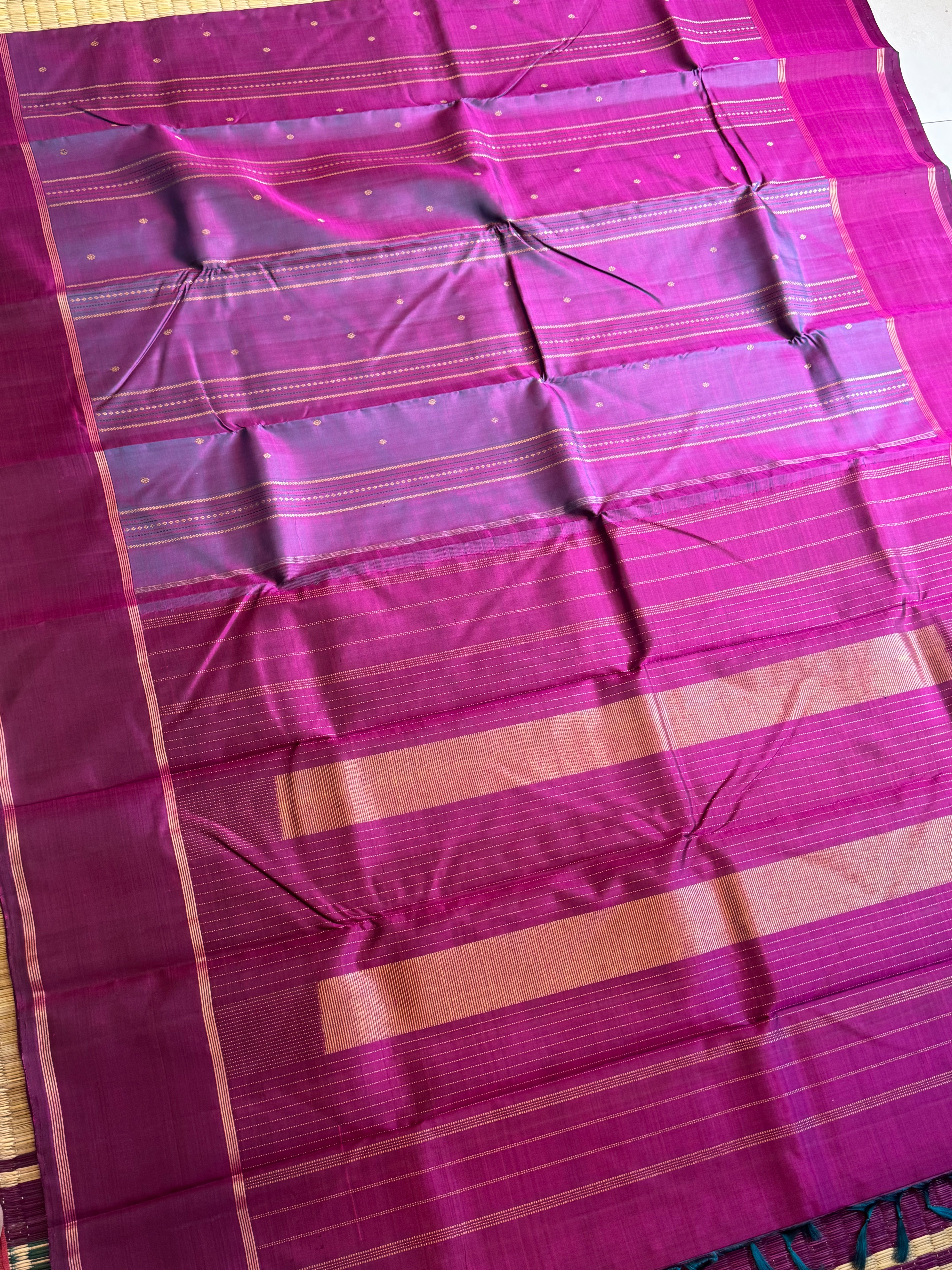 Shot purple veldhari - clearance sale / kanjipuram silk