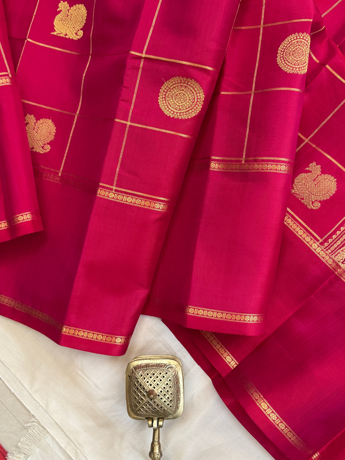 Special edition fuchsia pink with Zari kattam butta silk saree/clsa 12412