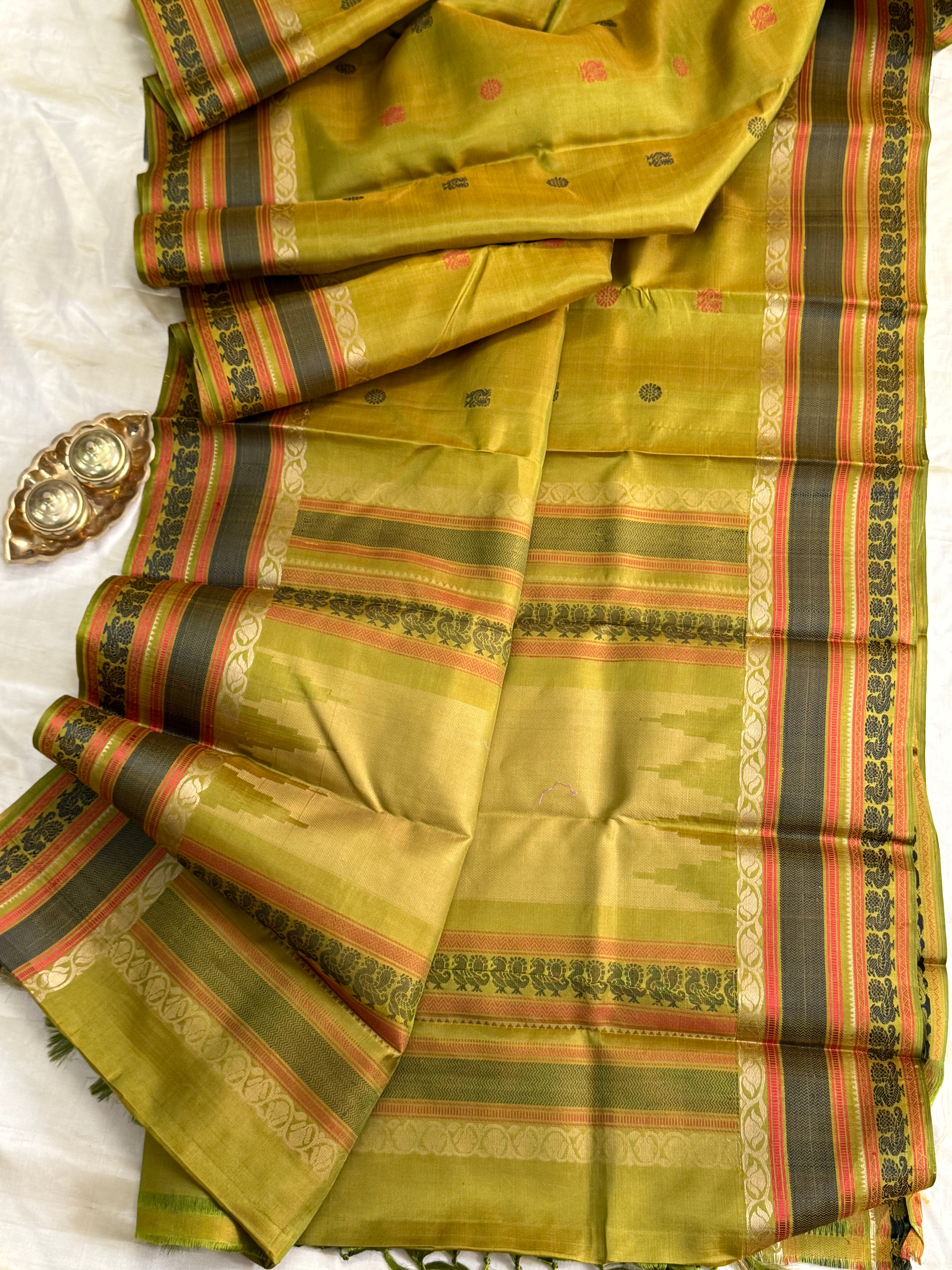 Mangaai Pachai varisapet border/ Varnangal Soft Silk CL4087