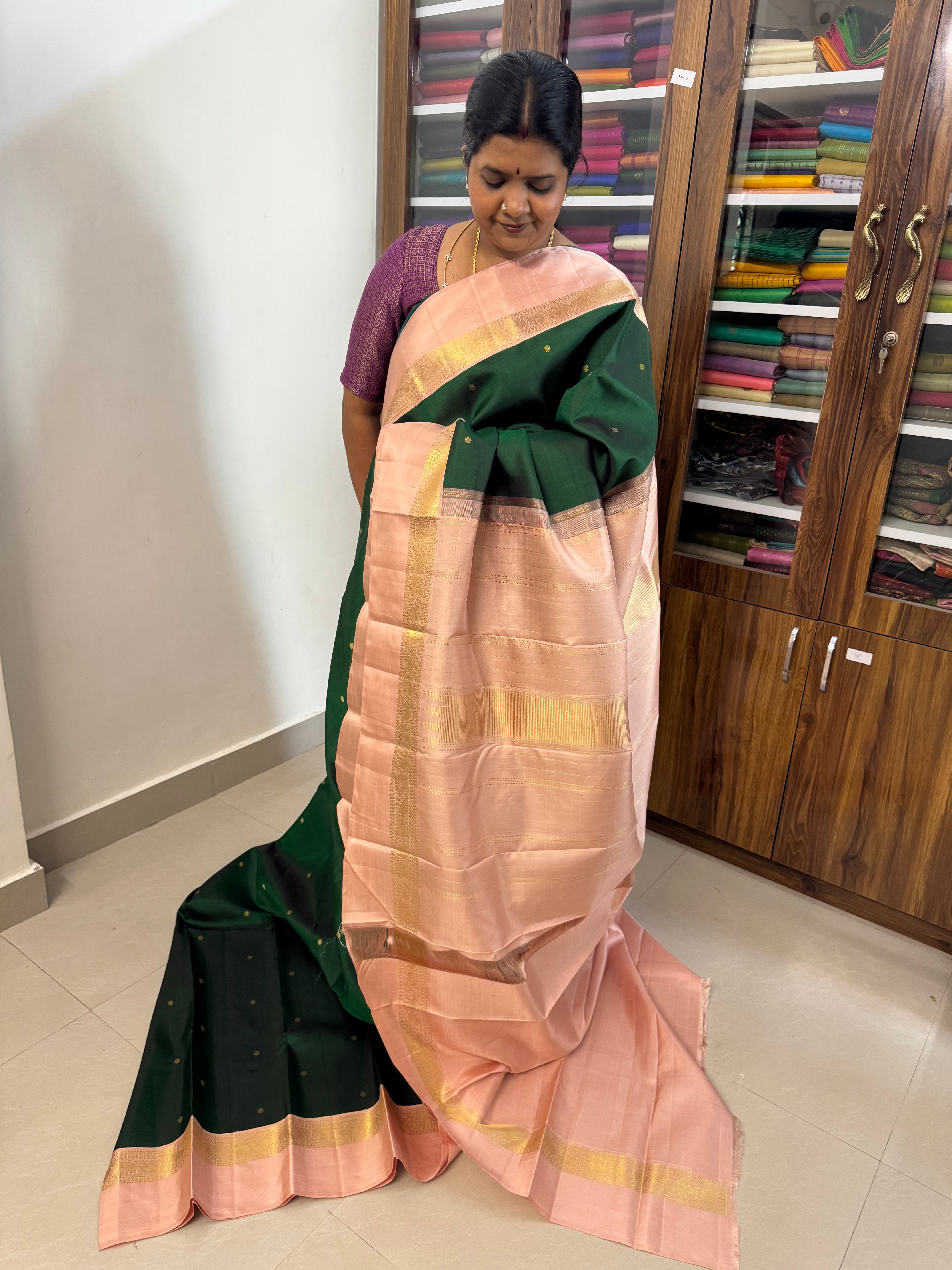 Kaal erangina border Korvai kanjipuram silk