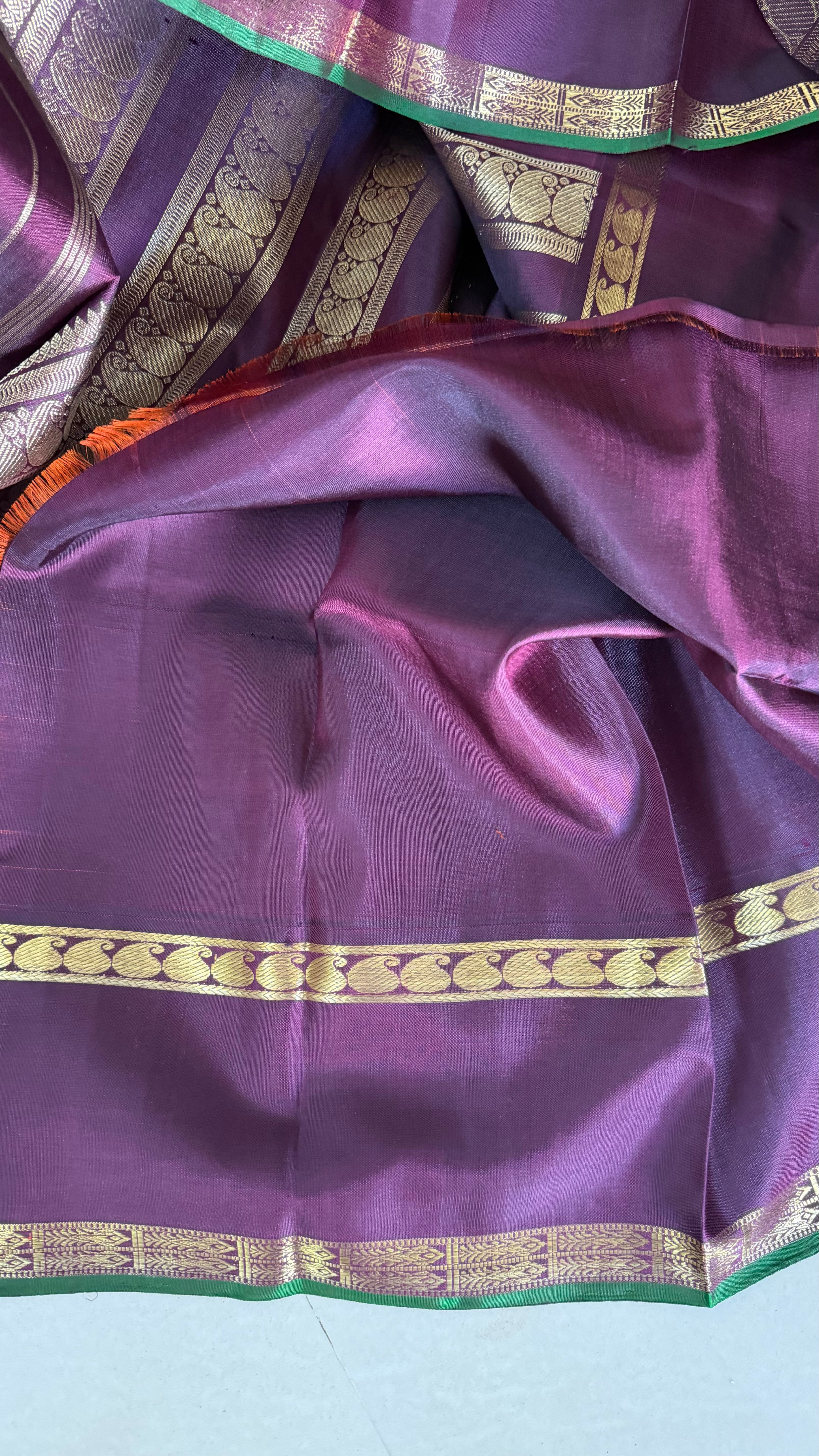 Rust with Paaku border /kanjipuram silk