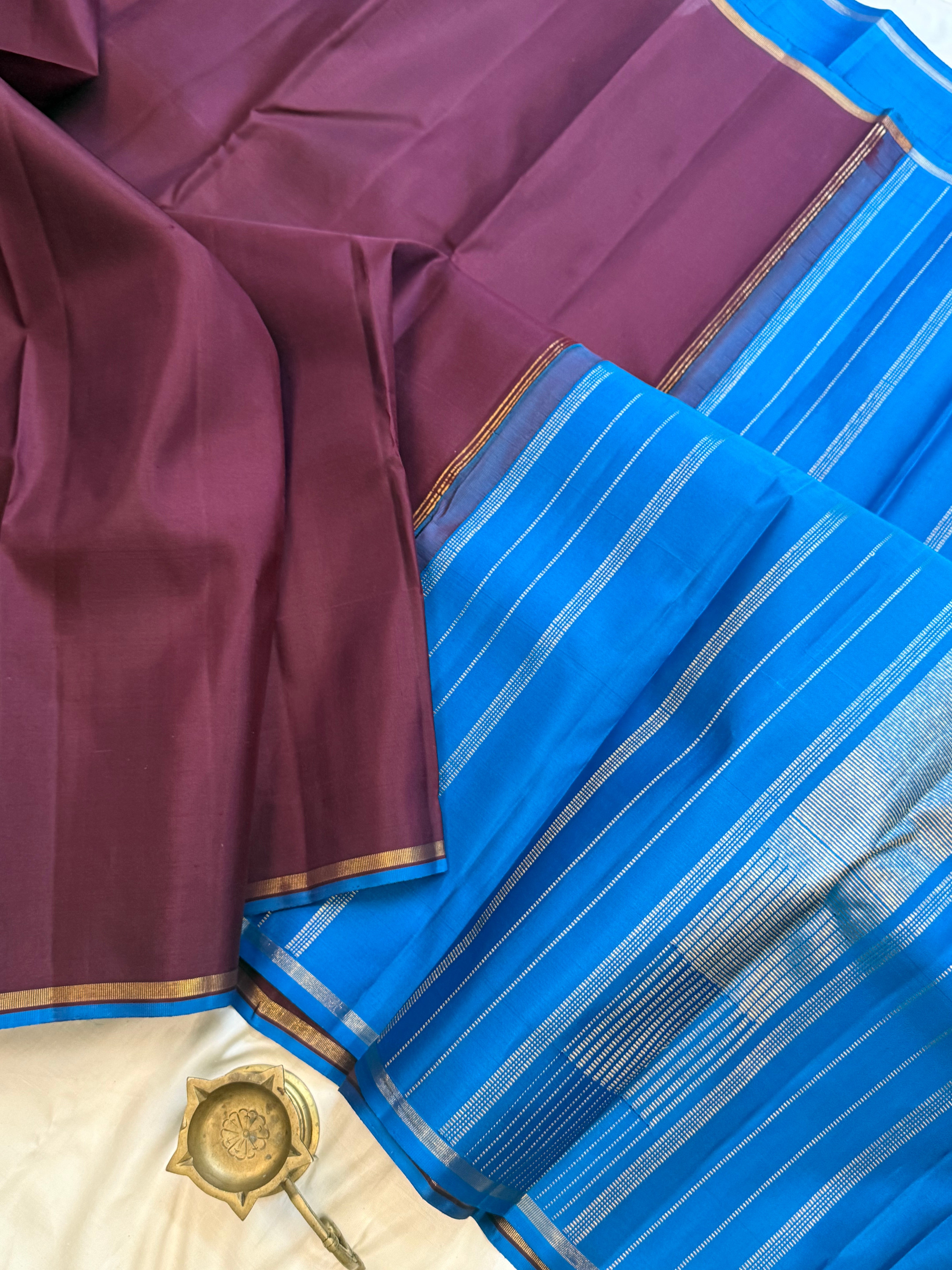 Podi color with blue/ kanjipuram silk