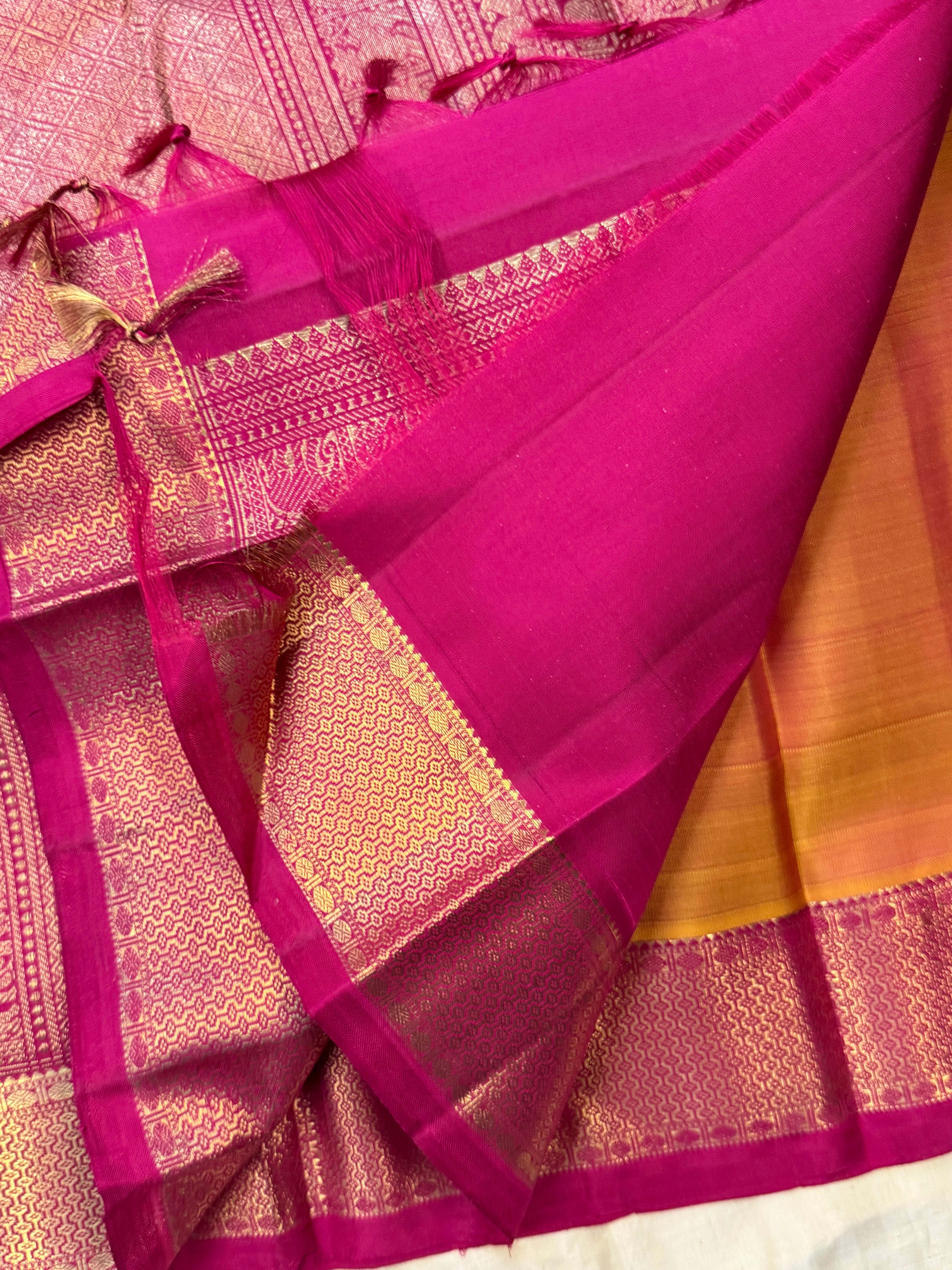 Simha colour mayilkann border pure Kanjipuram silk CL9955
