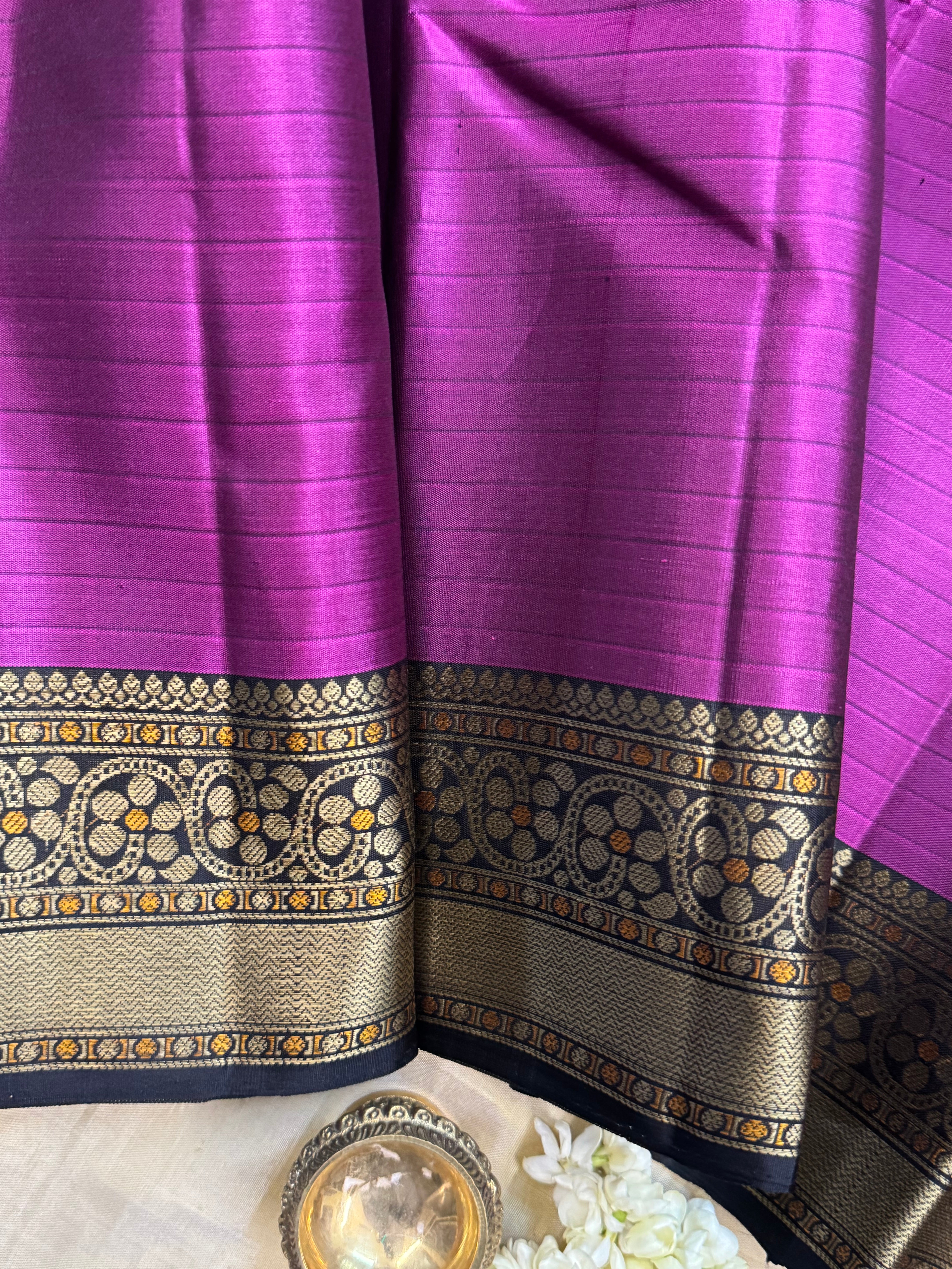 Magenta and black / Varnangal soft silk