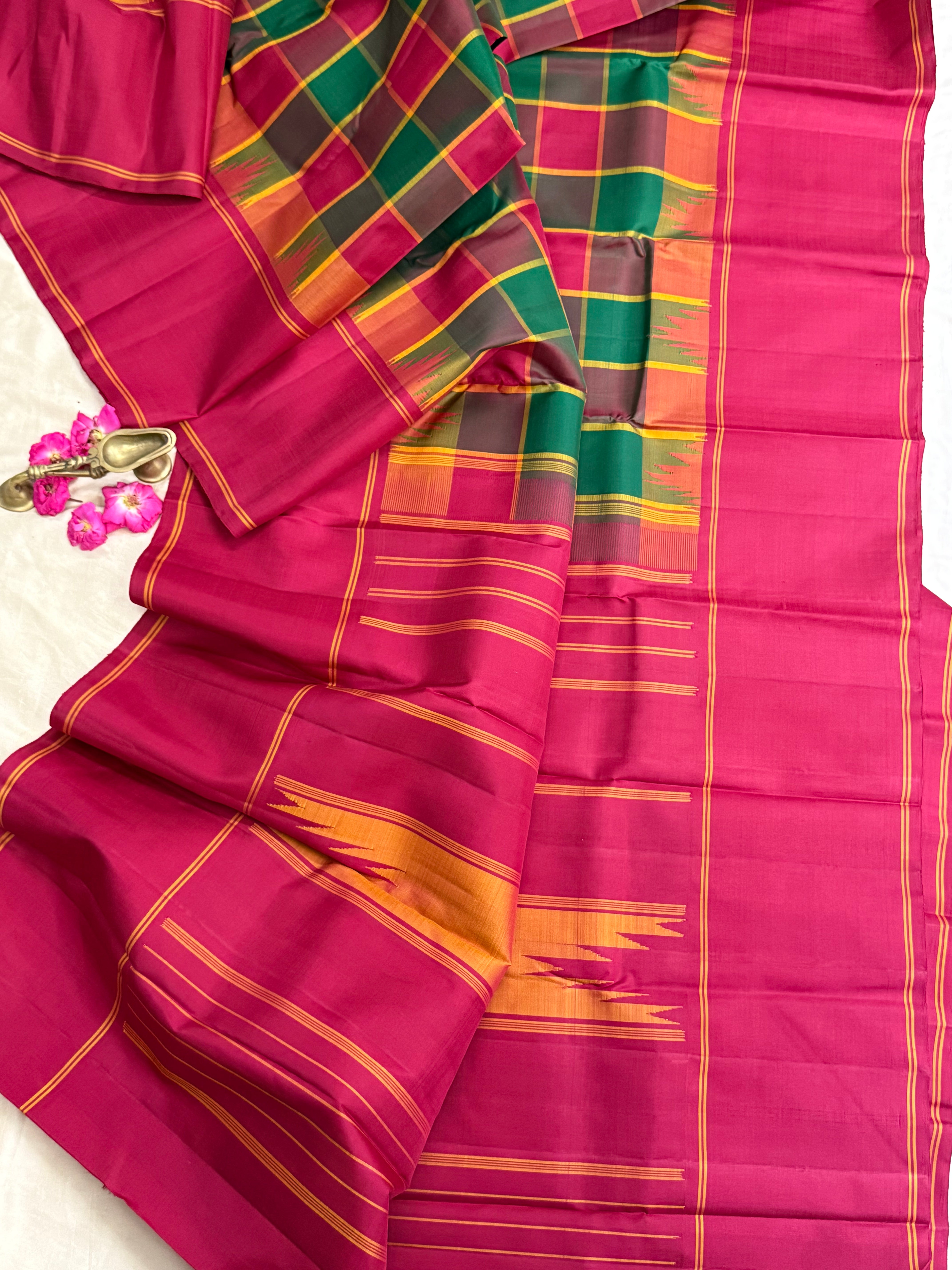 Paalum pazhamum checks/ Arani silk