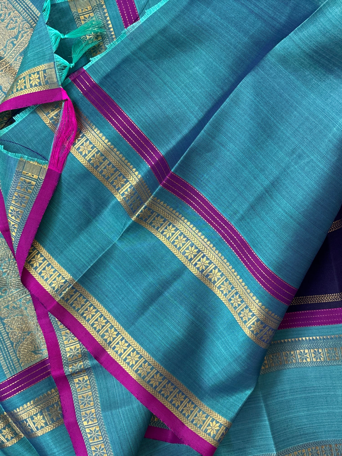 Blue with body veldhari retta pet pure zari kanjipuram / silk saree clsa 12313