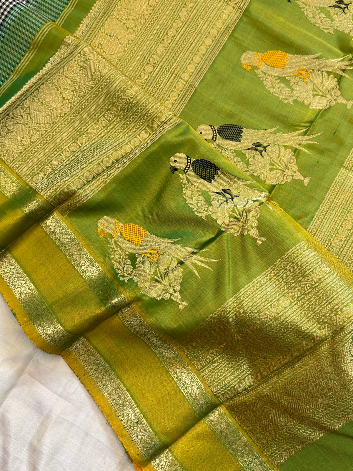 Special edition-black and white podi kattam with Rettapet border and Korvai silk saree/clsa 12583