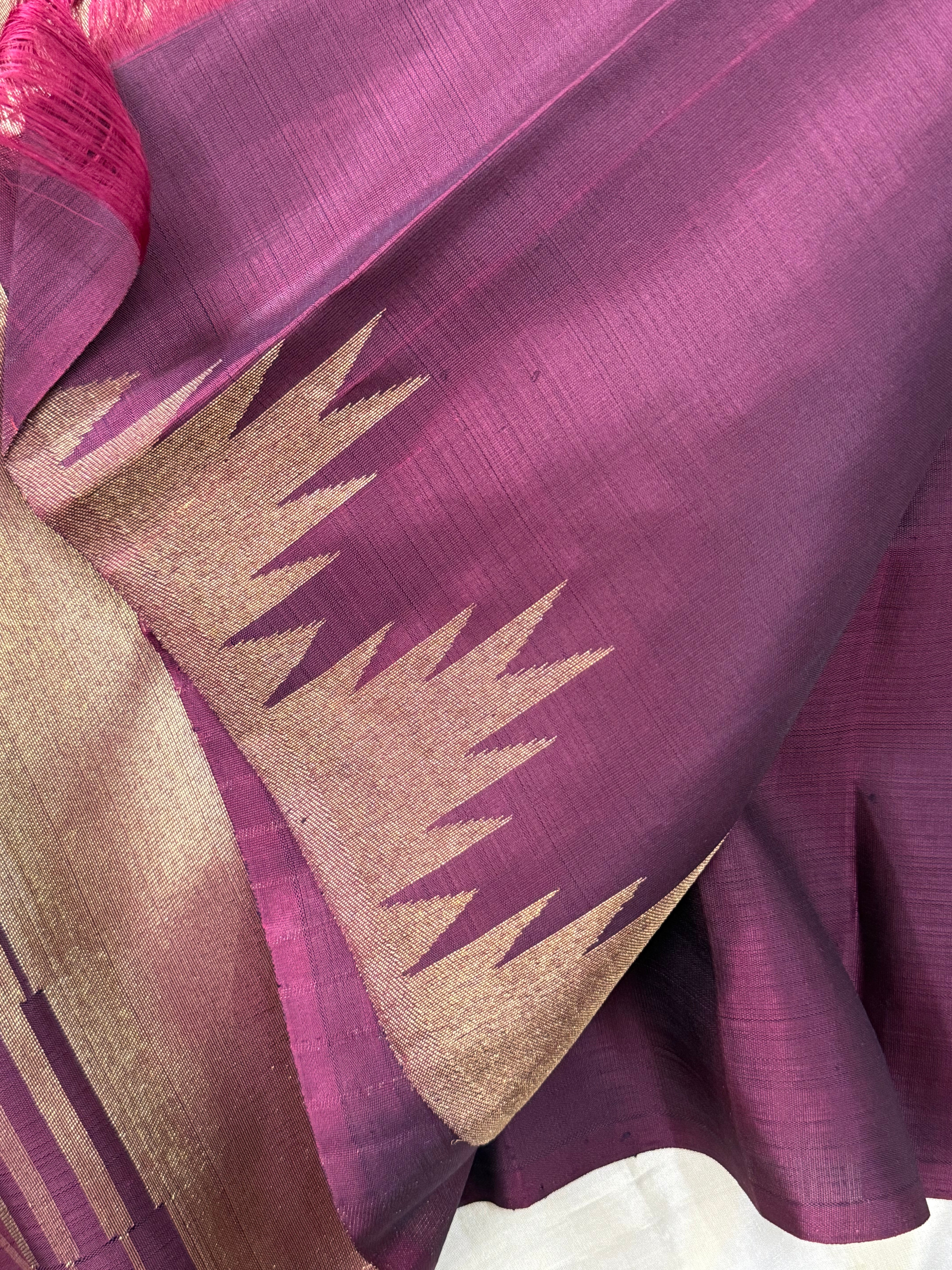 Paaku 8 kol temple border/ Kanjipuram silk CLSA1925