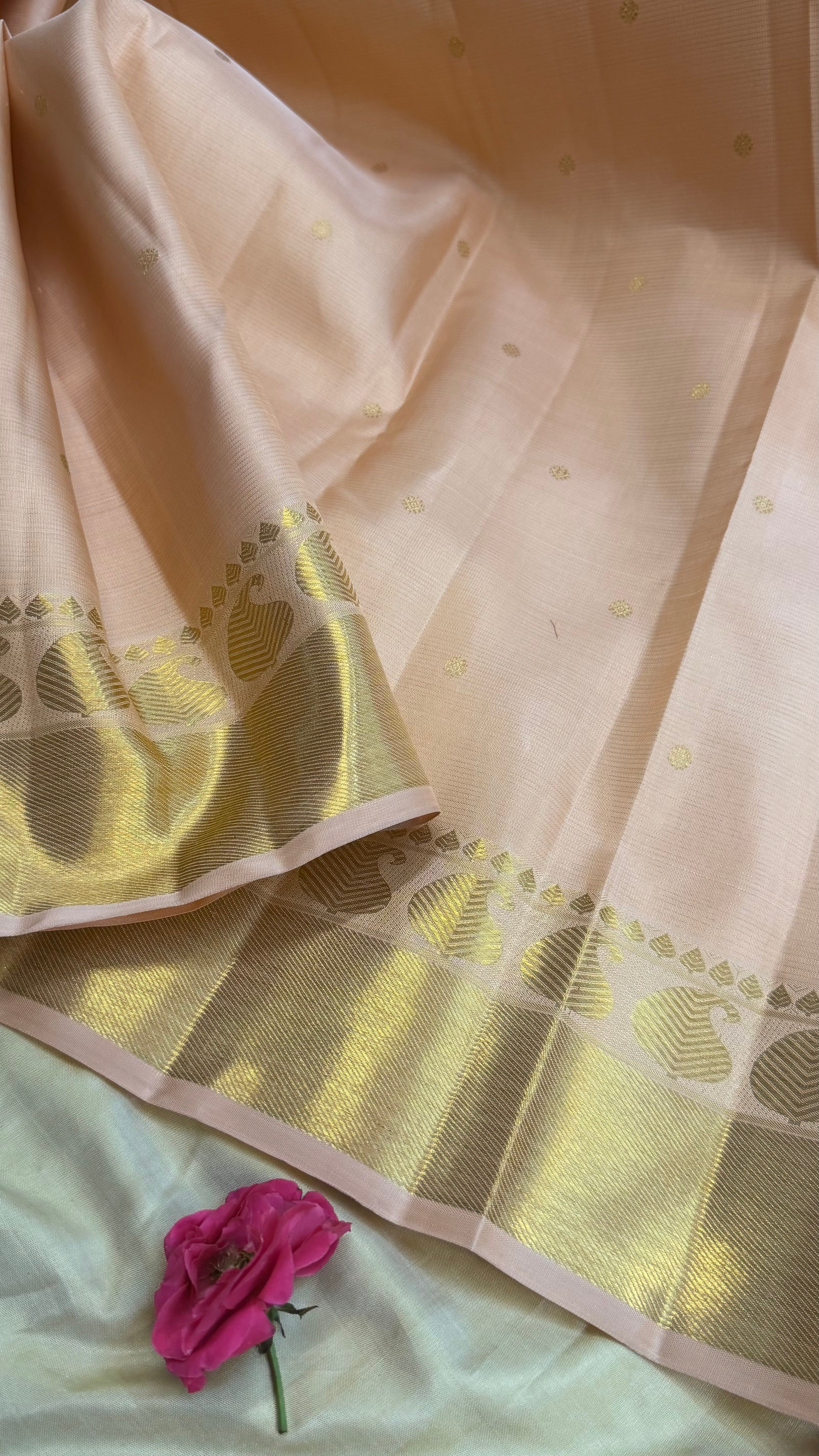 Blush pink Vairaoosi / Kanjipuram silk