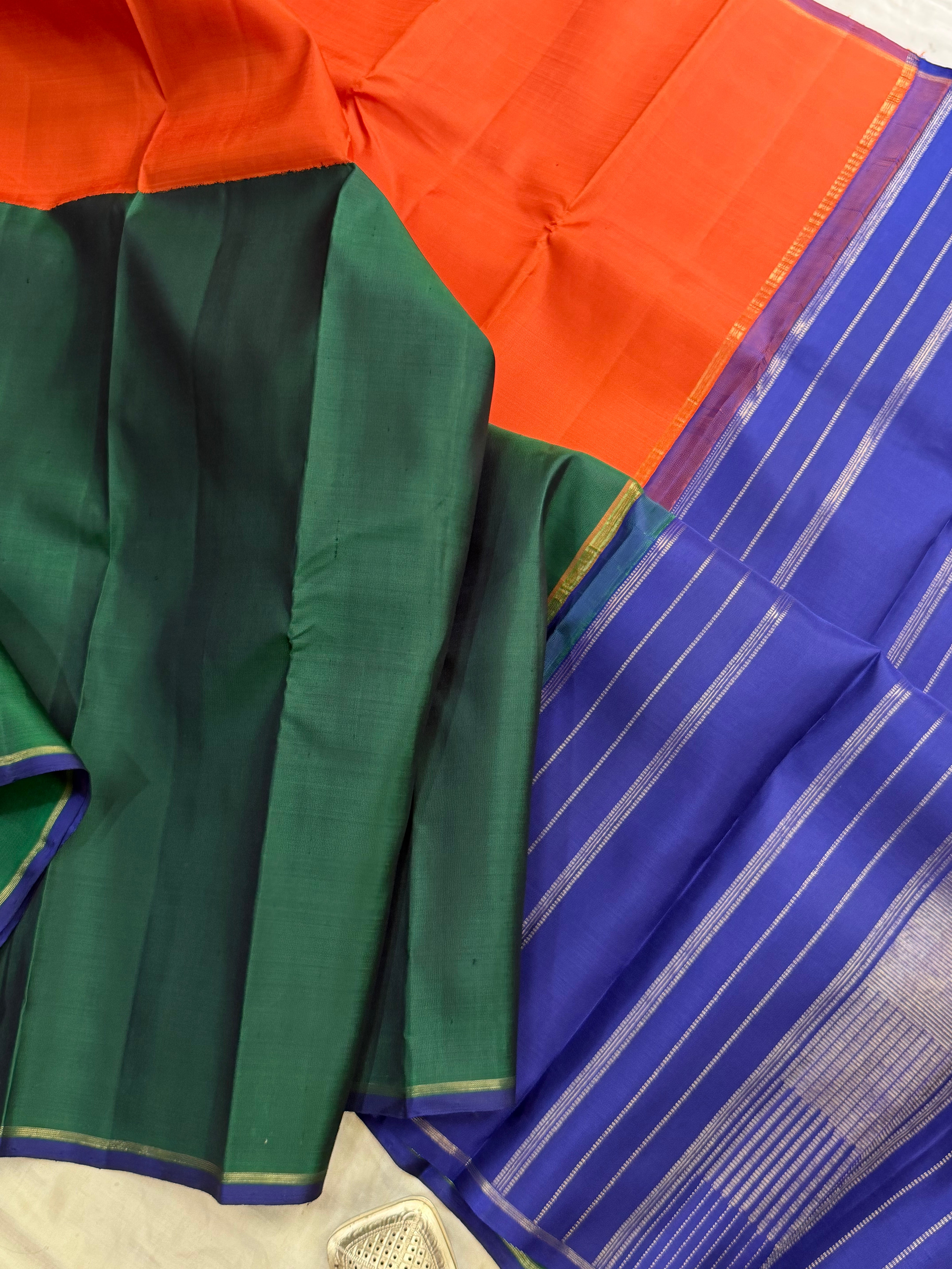 Half and half Korvai Kanjipuram / Budget friendly Kanjipuram silk sarees