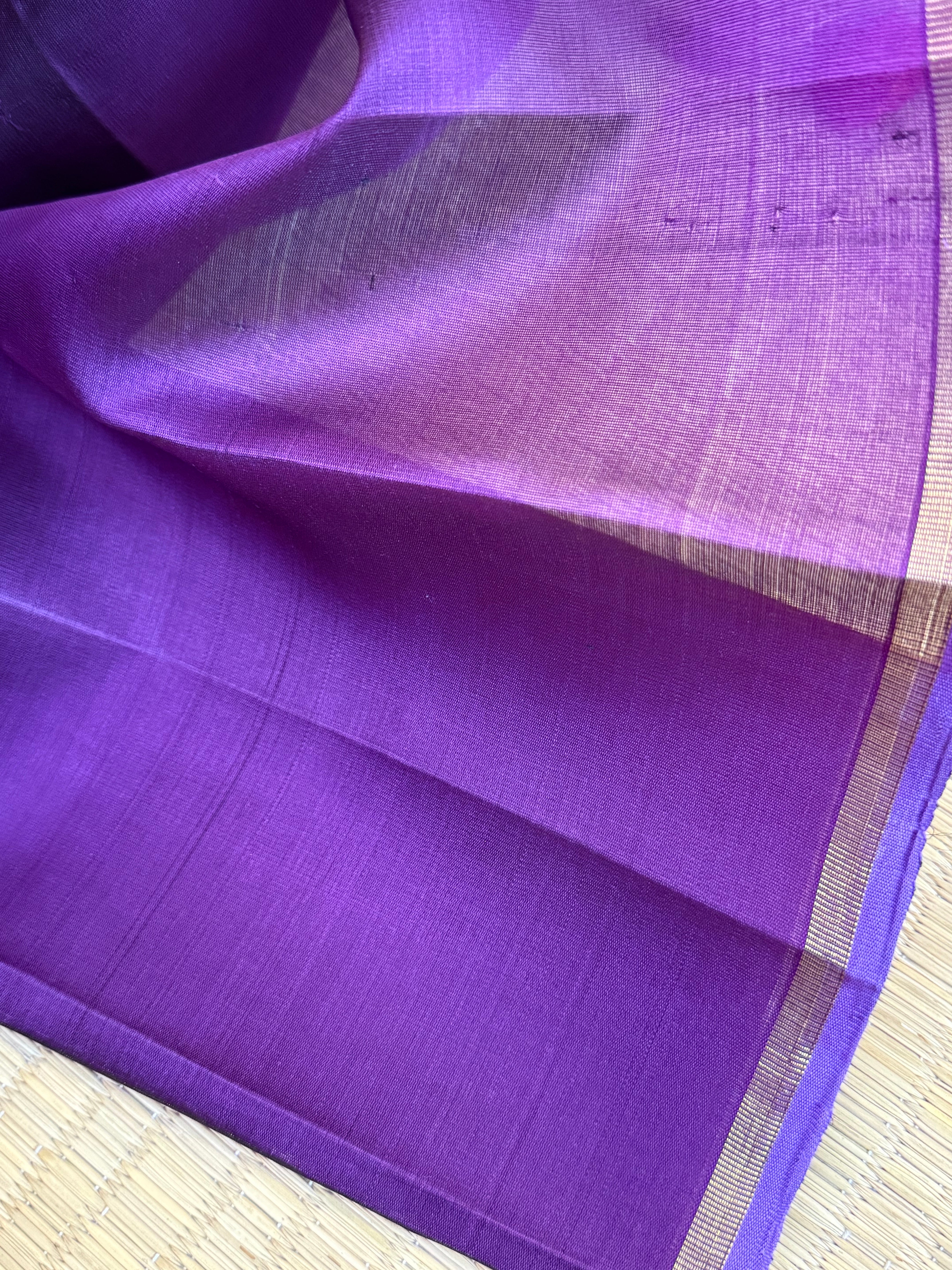 Organza border less saree
