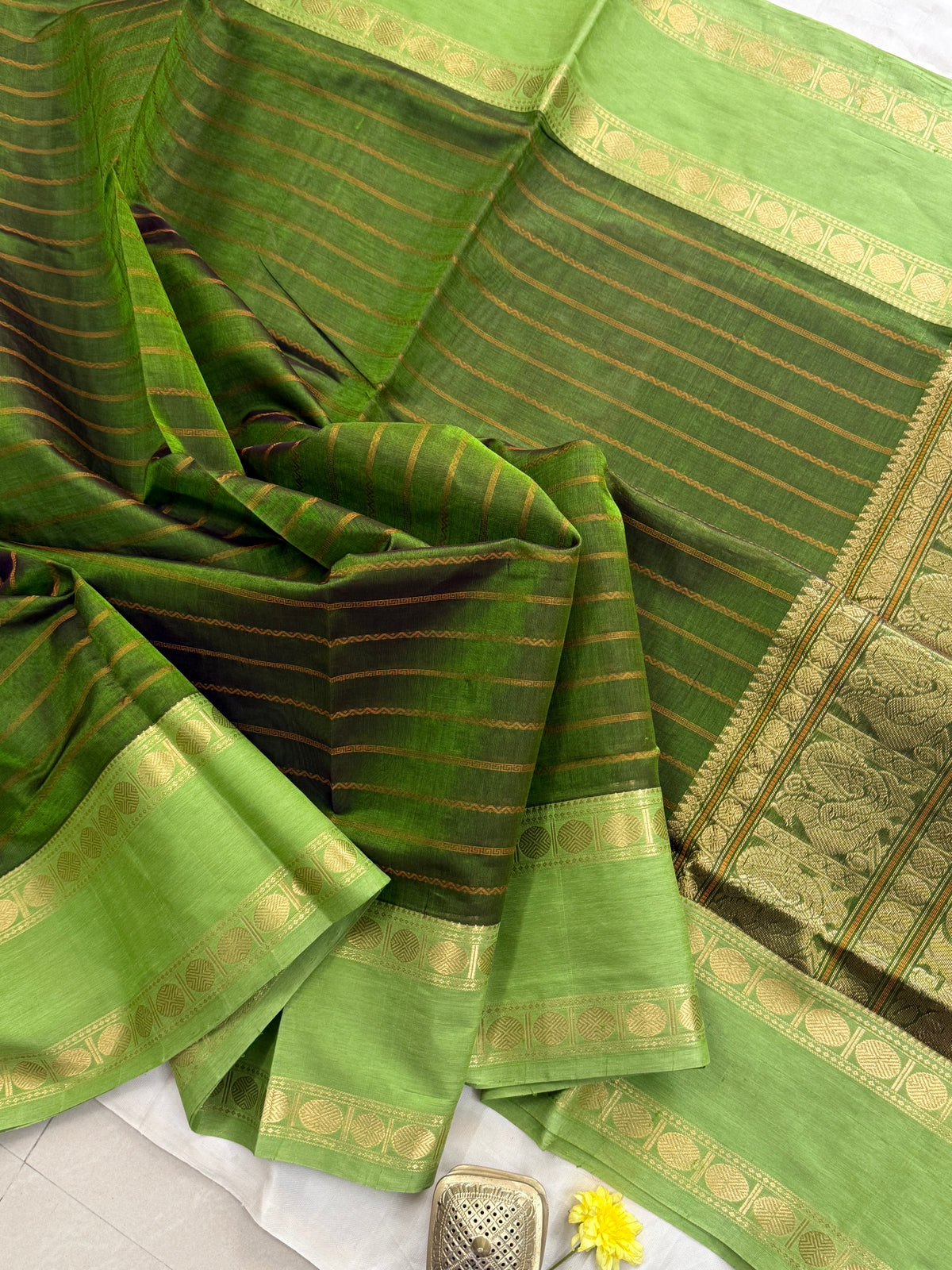 Mehandi green veldhari / cotton clsa 9530