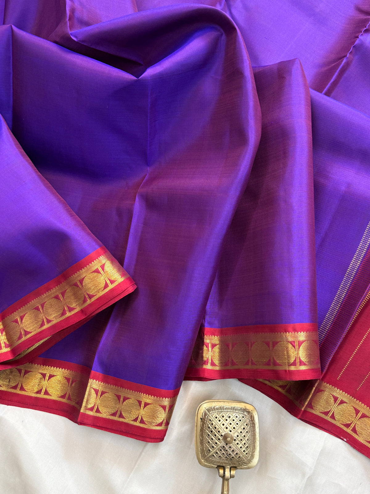royal purple small border Zari Butta/kanjipuram silk saree clsa 11567