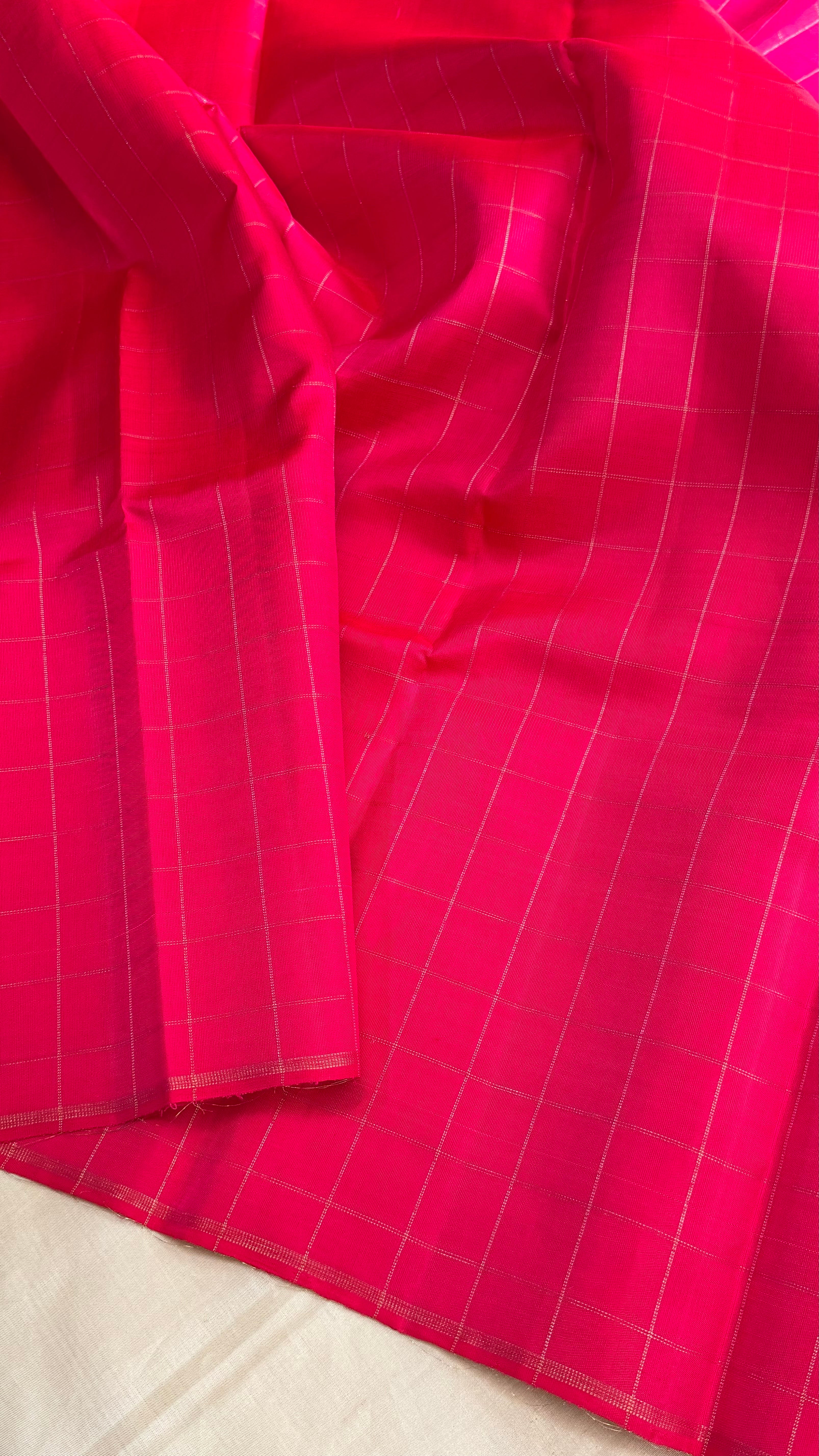 Pink kattam and green / Kanjipuram silk