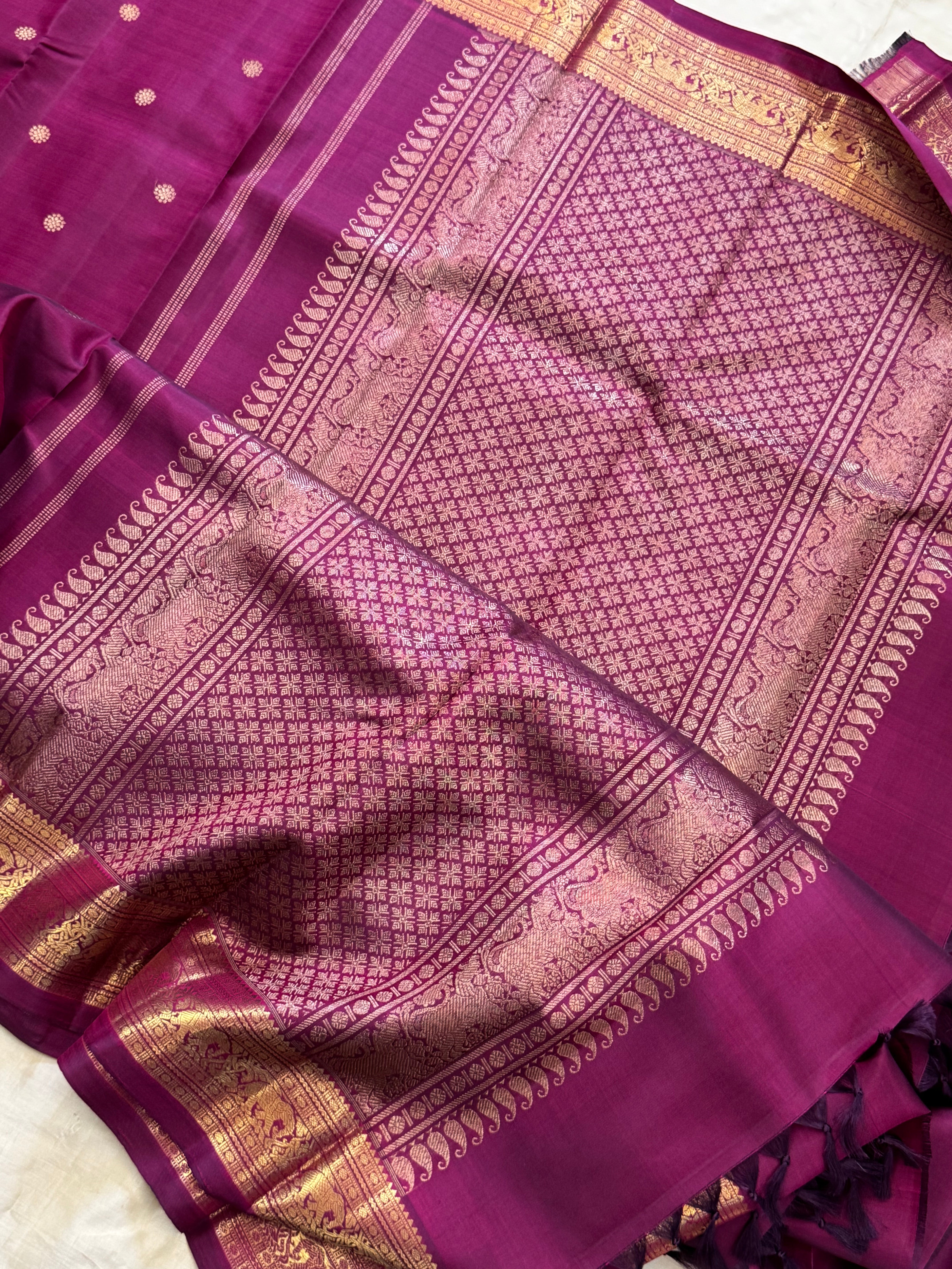 Wine colour yanai pet / kanjipuram silk CLSA6222