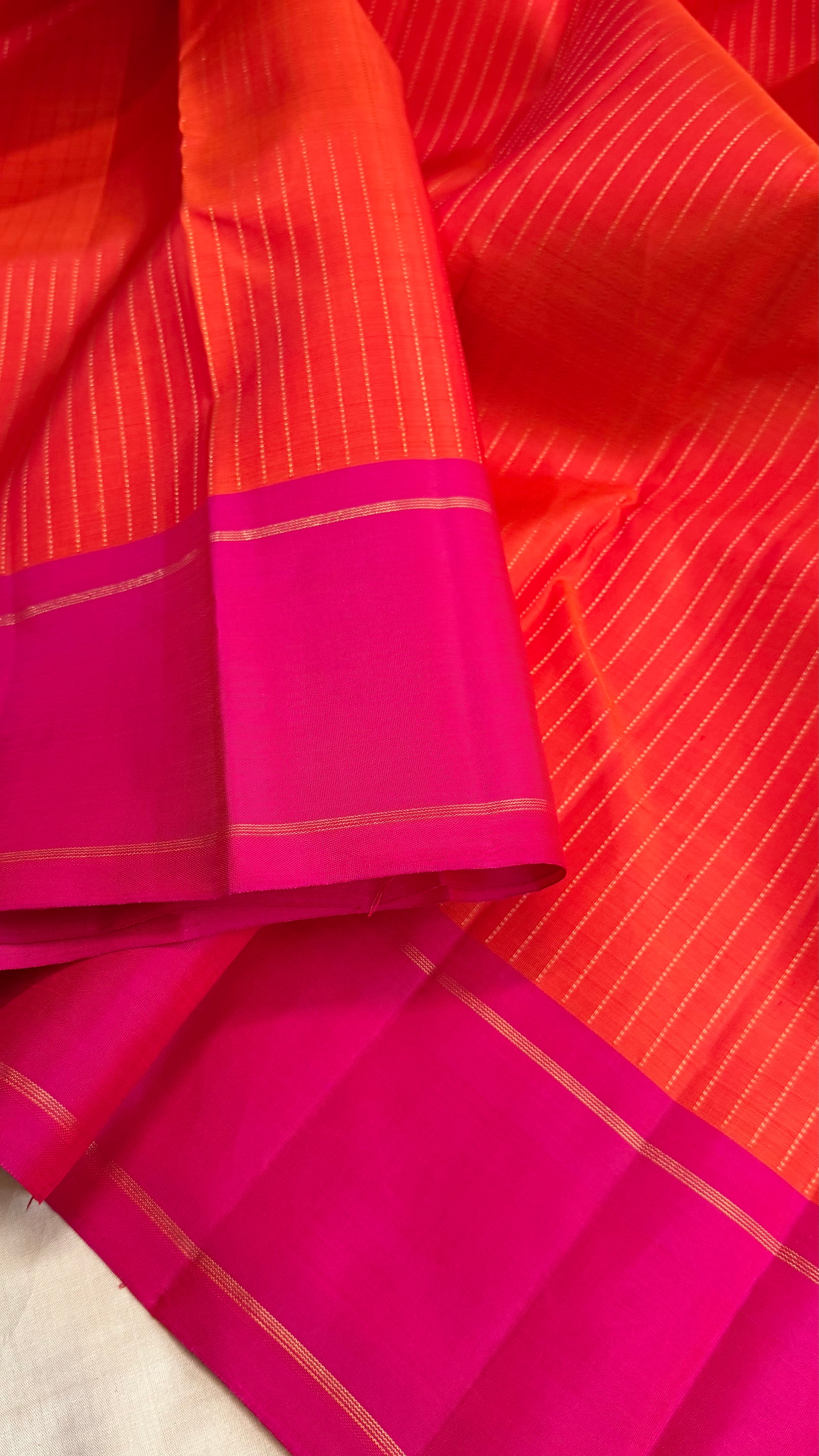 Orange and pink / Kanjipuram silk