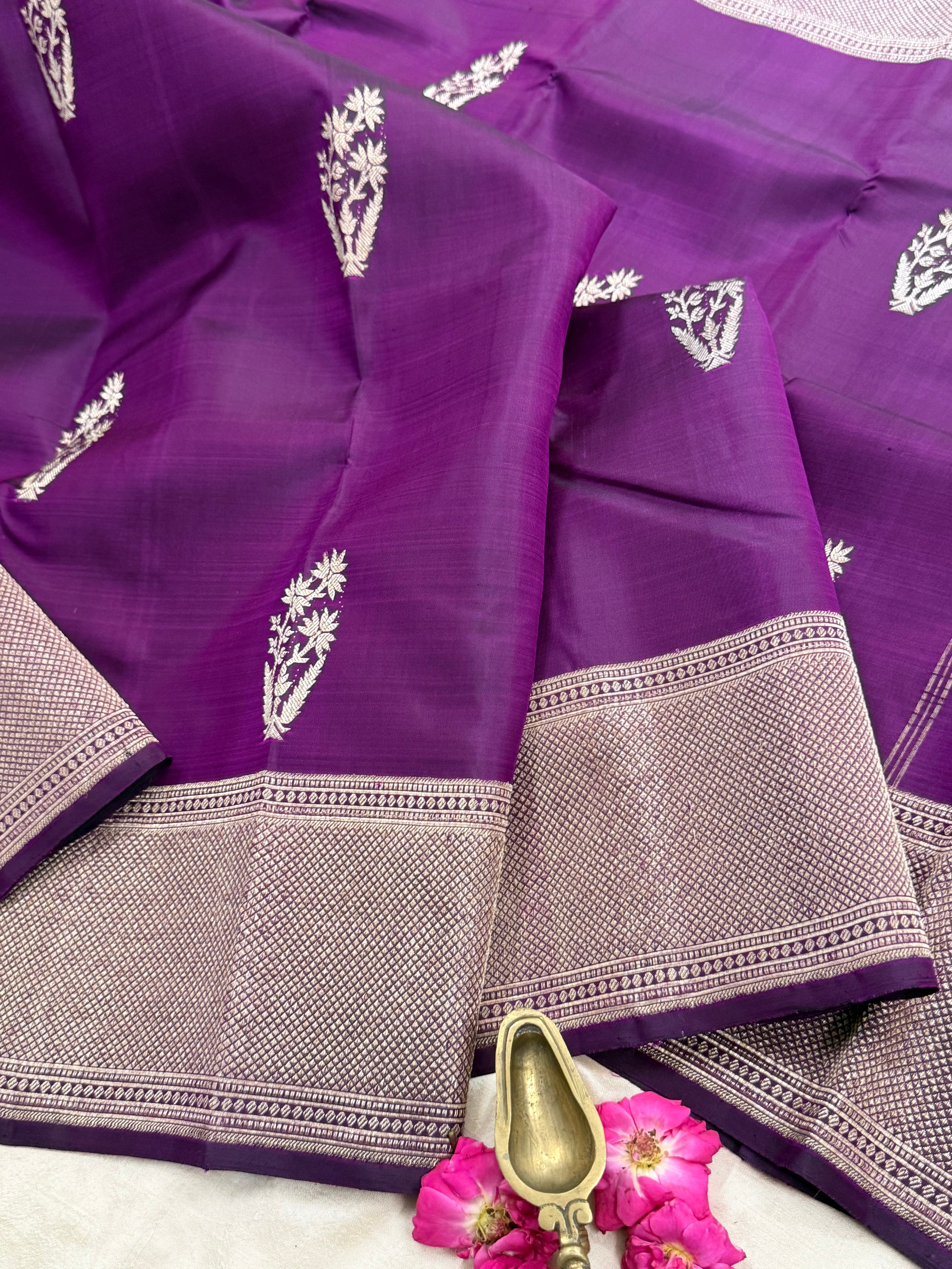 Deep purple benaras style weaving / Arani silk
