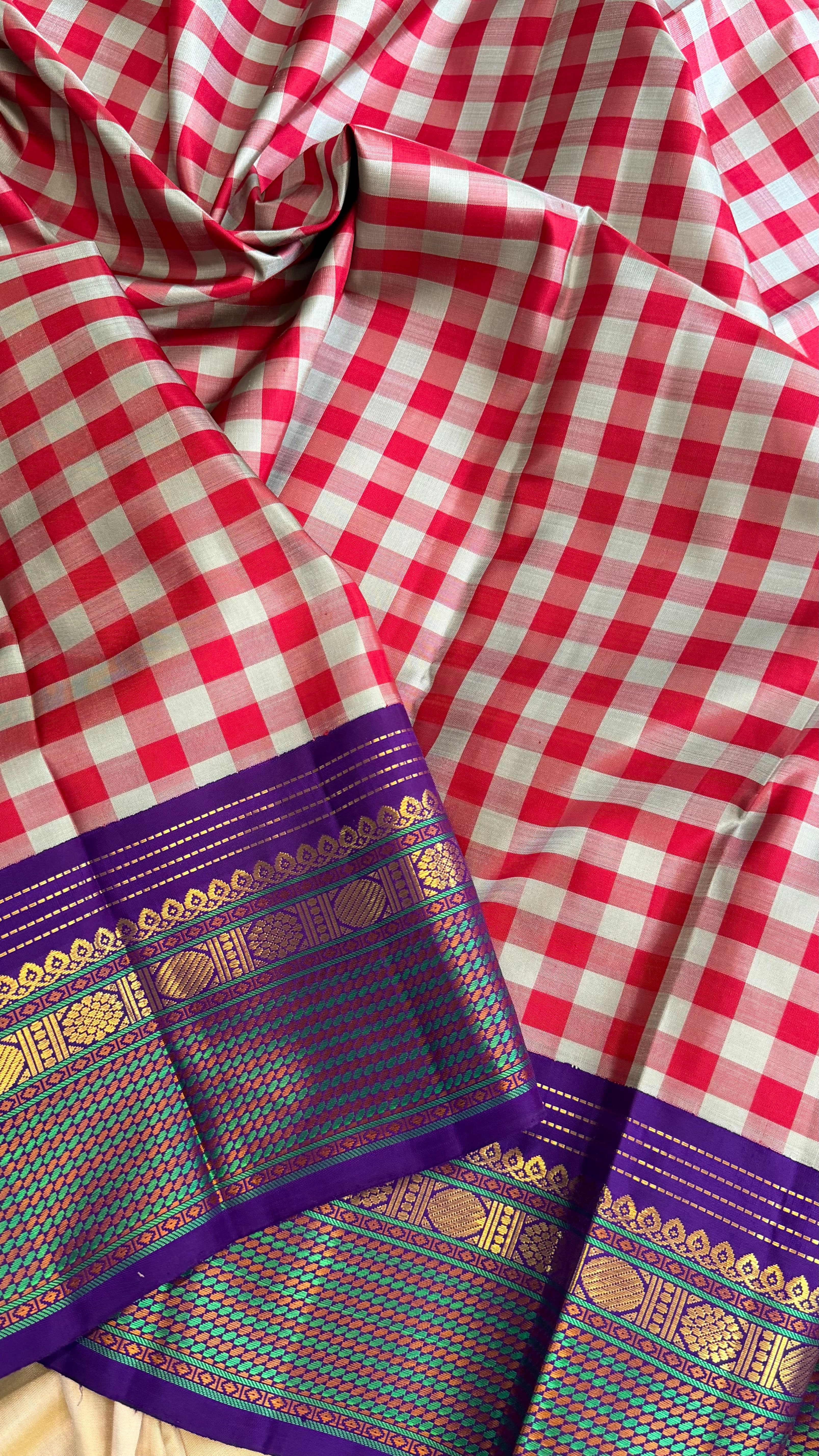 Master weaver - Vintage kattam singam pallu / Kanjipuram Silk