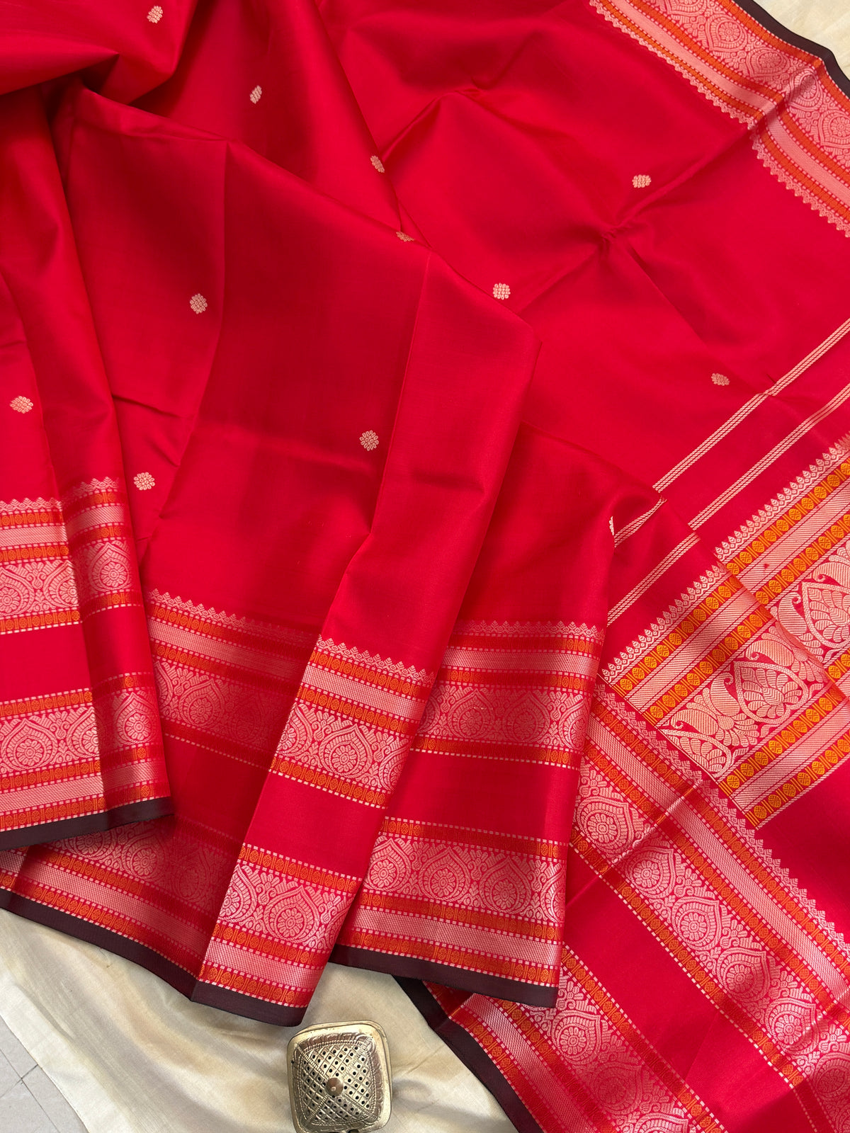 Special edition-red thread border with body Butta silk saree/clsa 12557