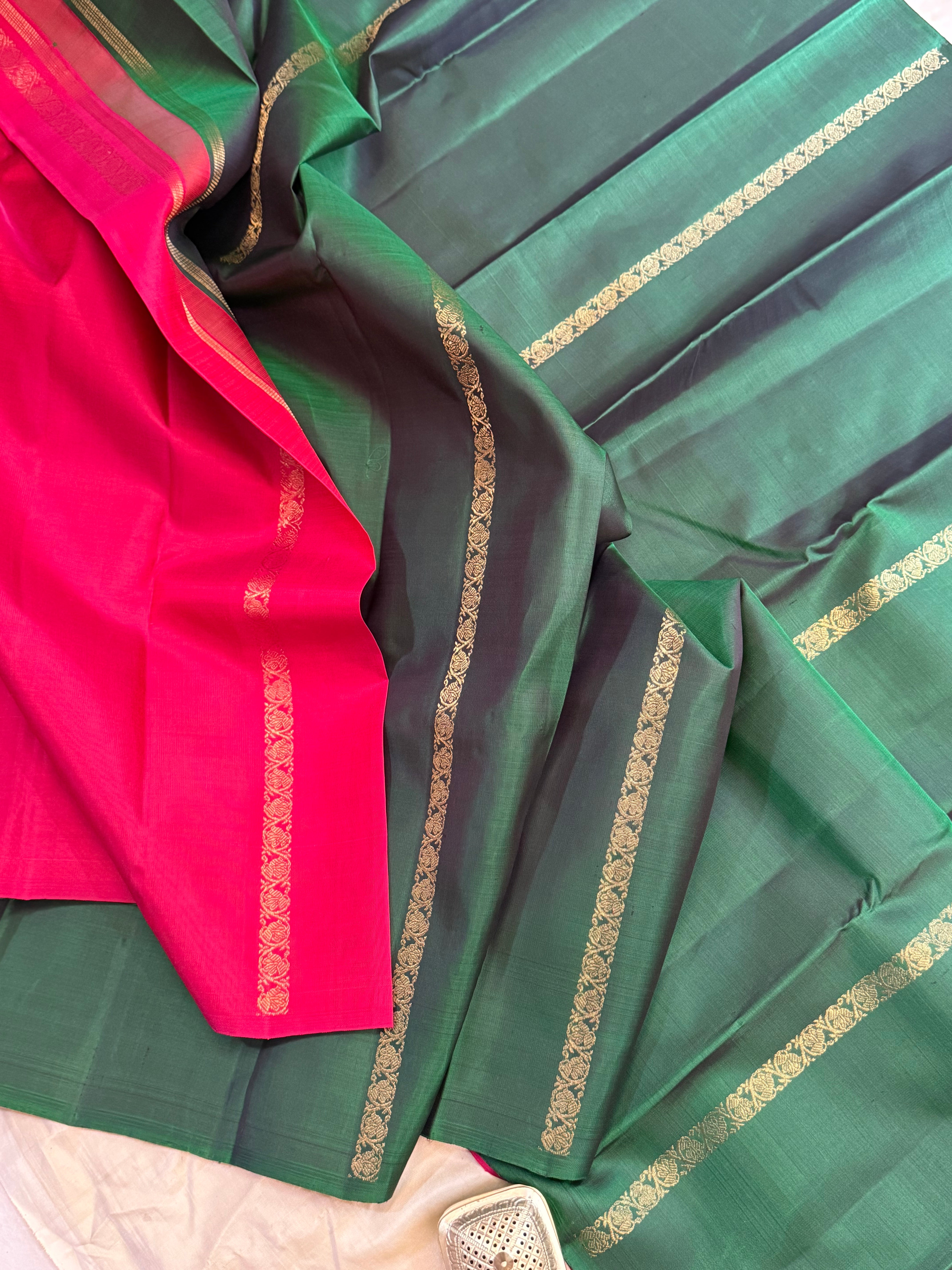 Green and pink concept saree / Kanjipuram silk