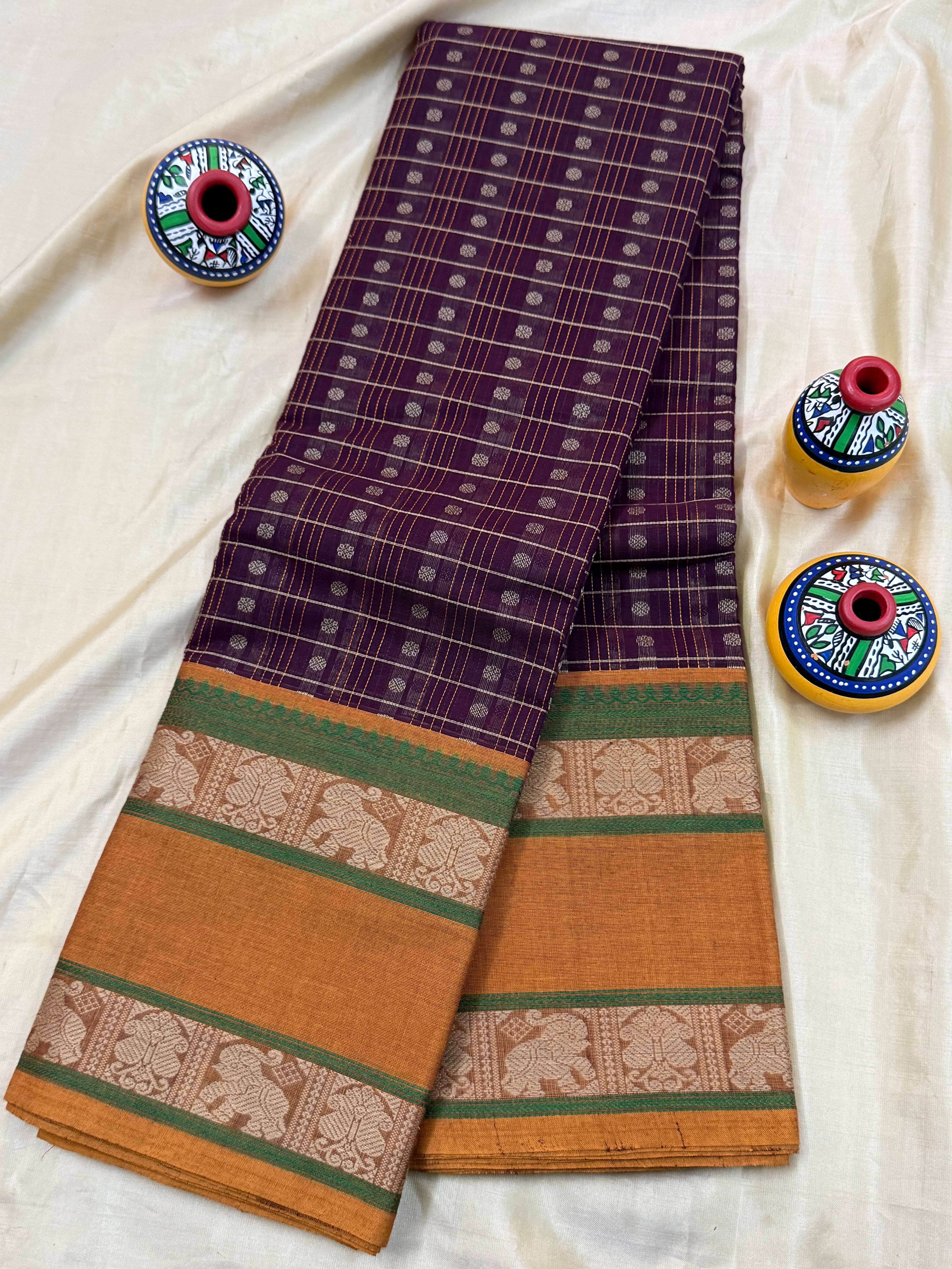 Deep purple lakshambutta/ Kanchi Cotton CL5820