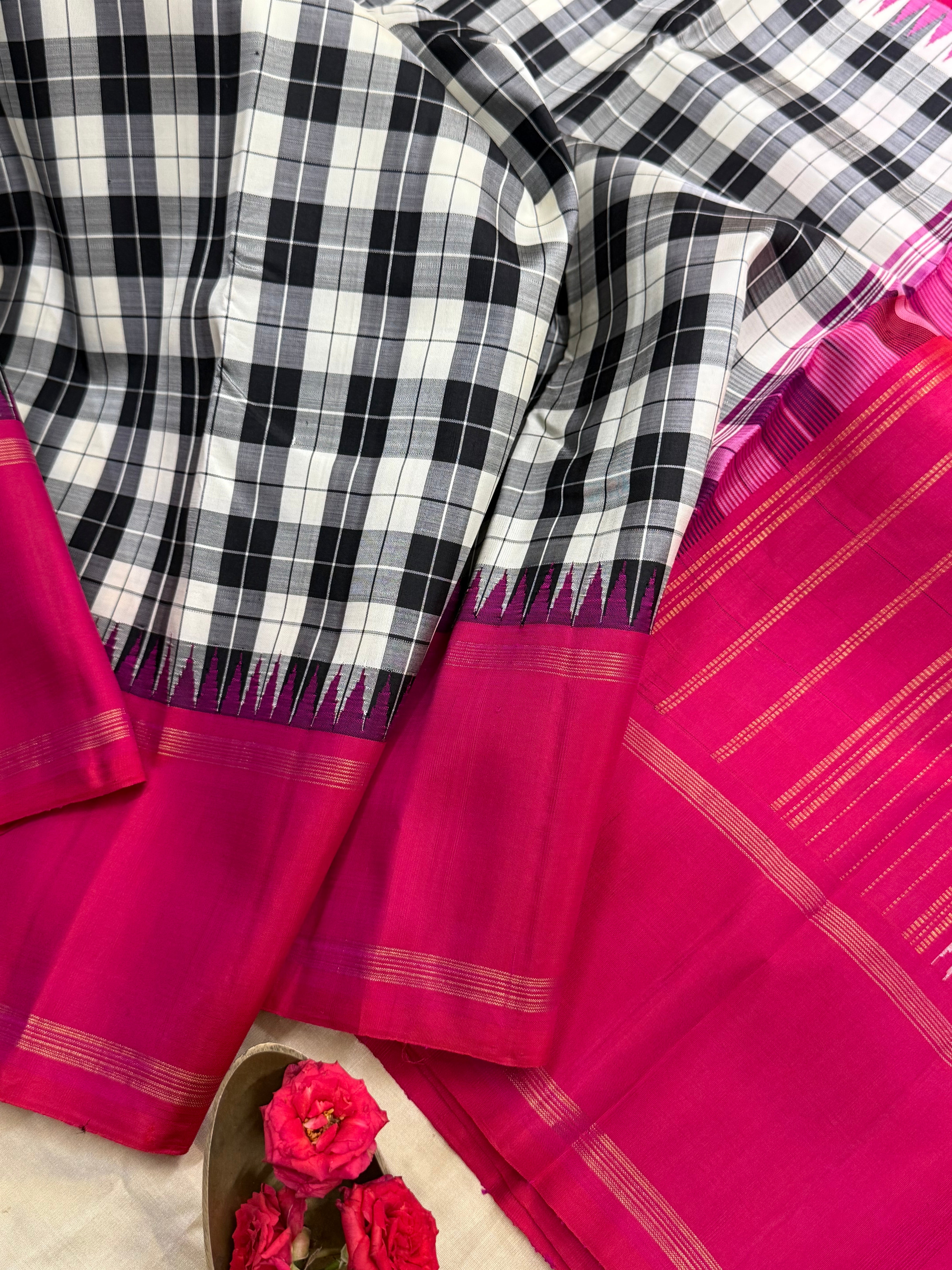 Black and white burberry checks / Arani silk