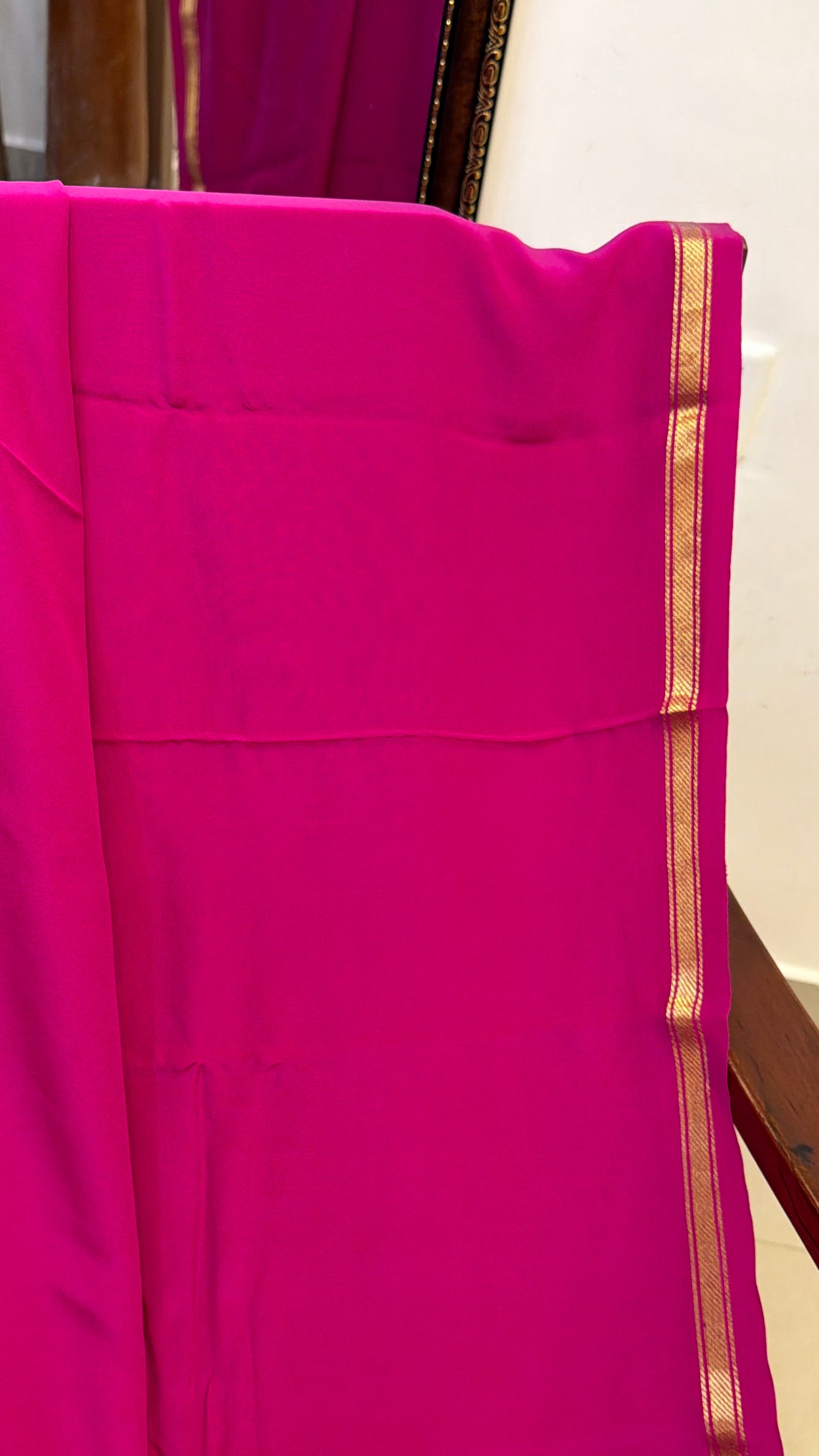 Pink Pure crepe silk saree