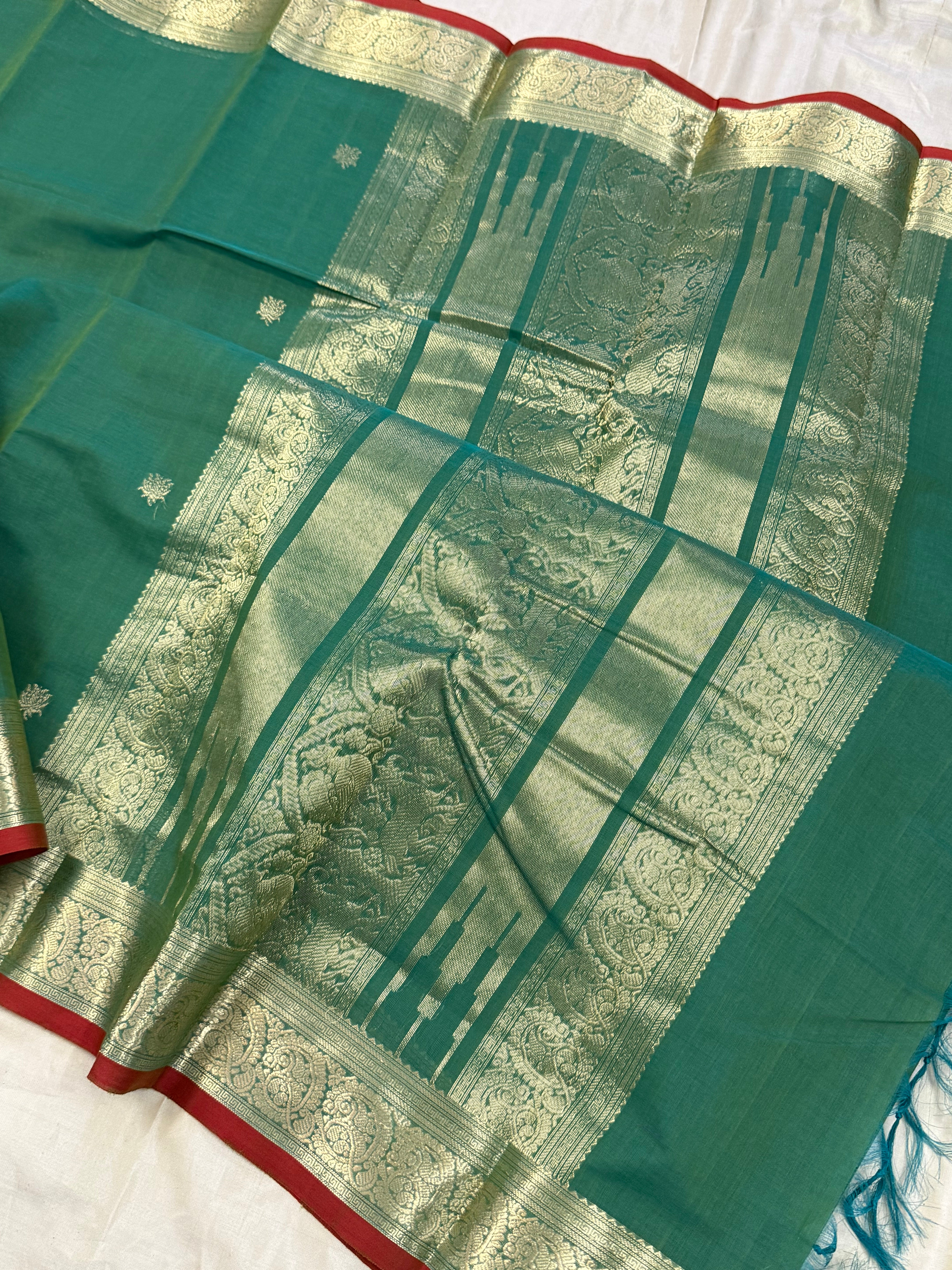 Teal green / Kanchi Cotton