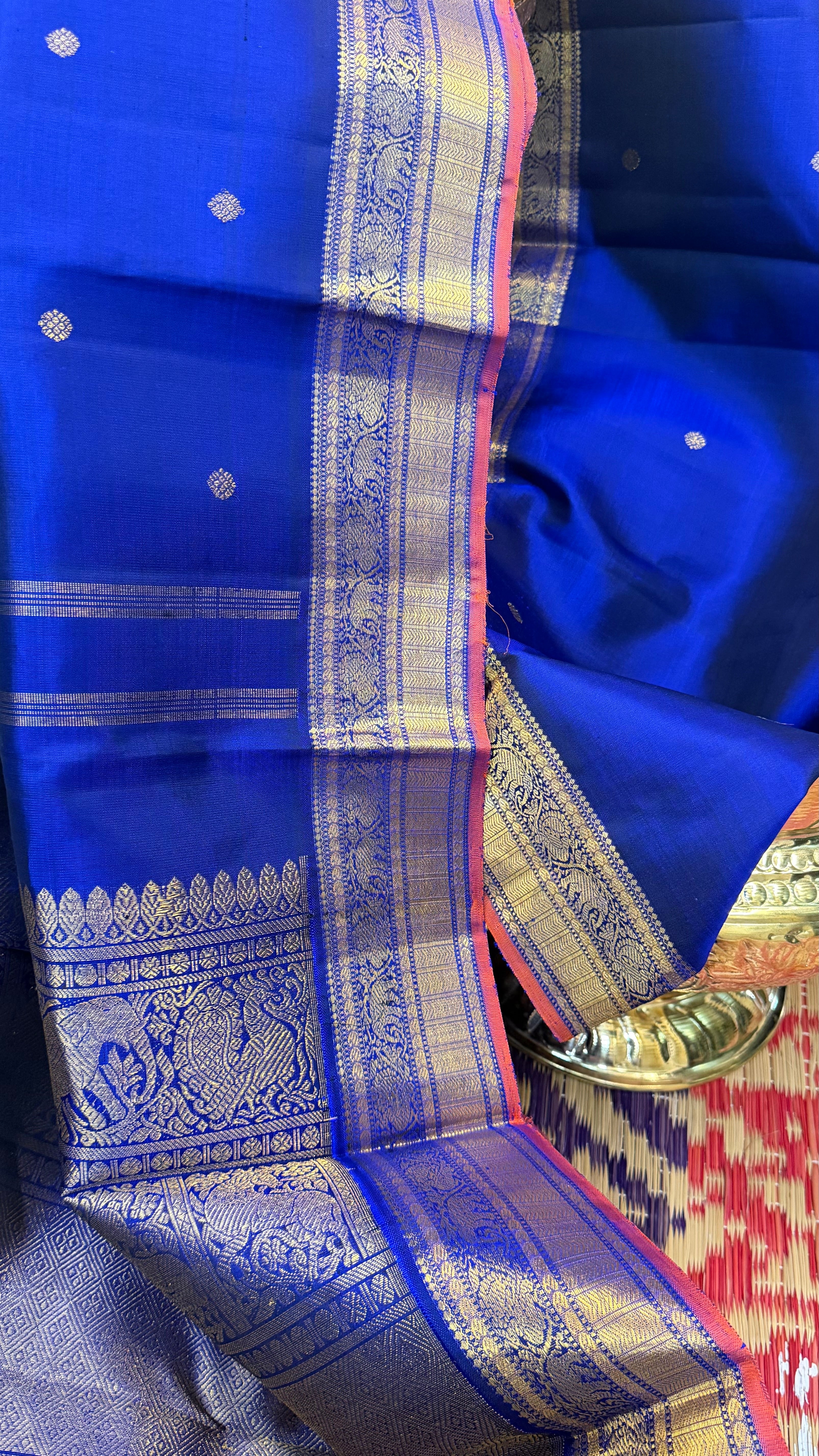 Swapnam: Ms blue yaanai pet / Kanjipuram silk