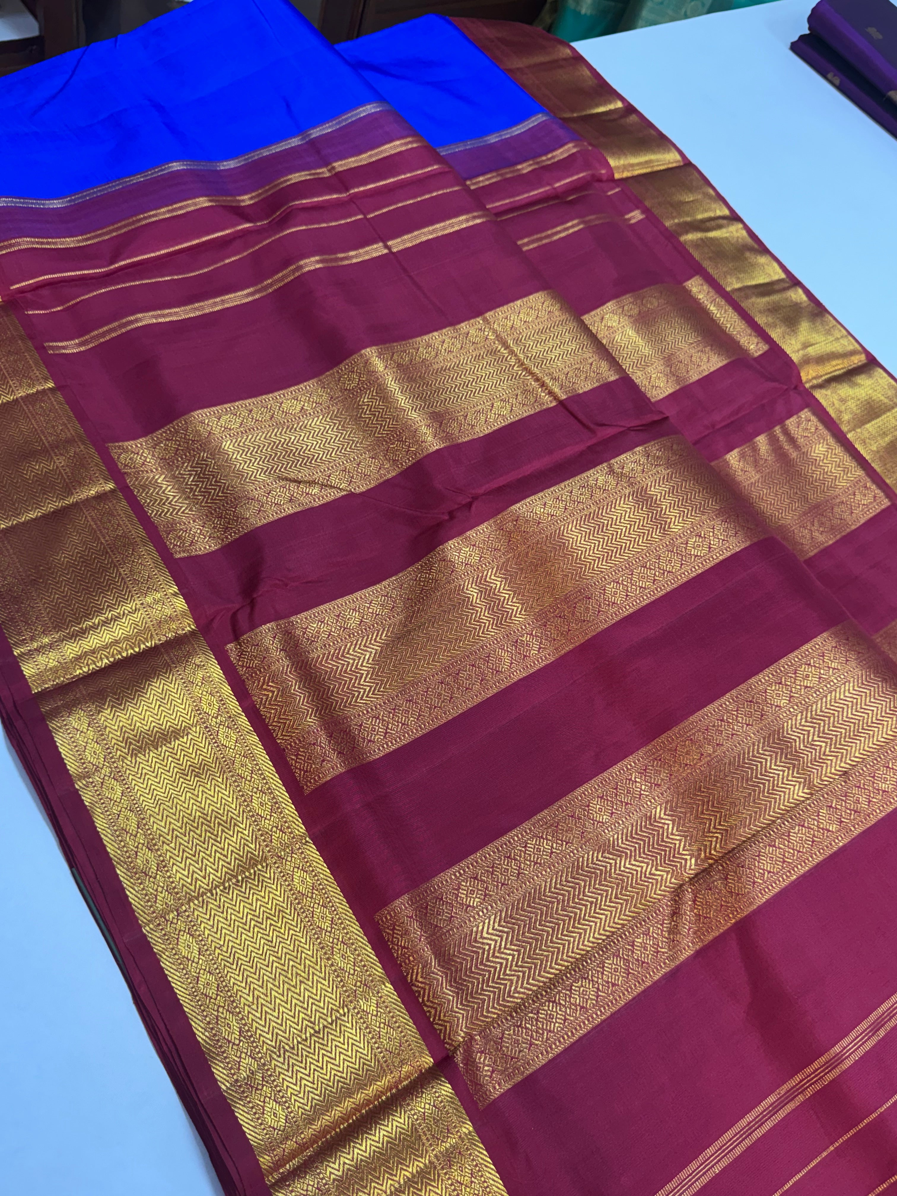 2g ms blue kai korvai 10 yardssaree