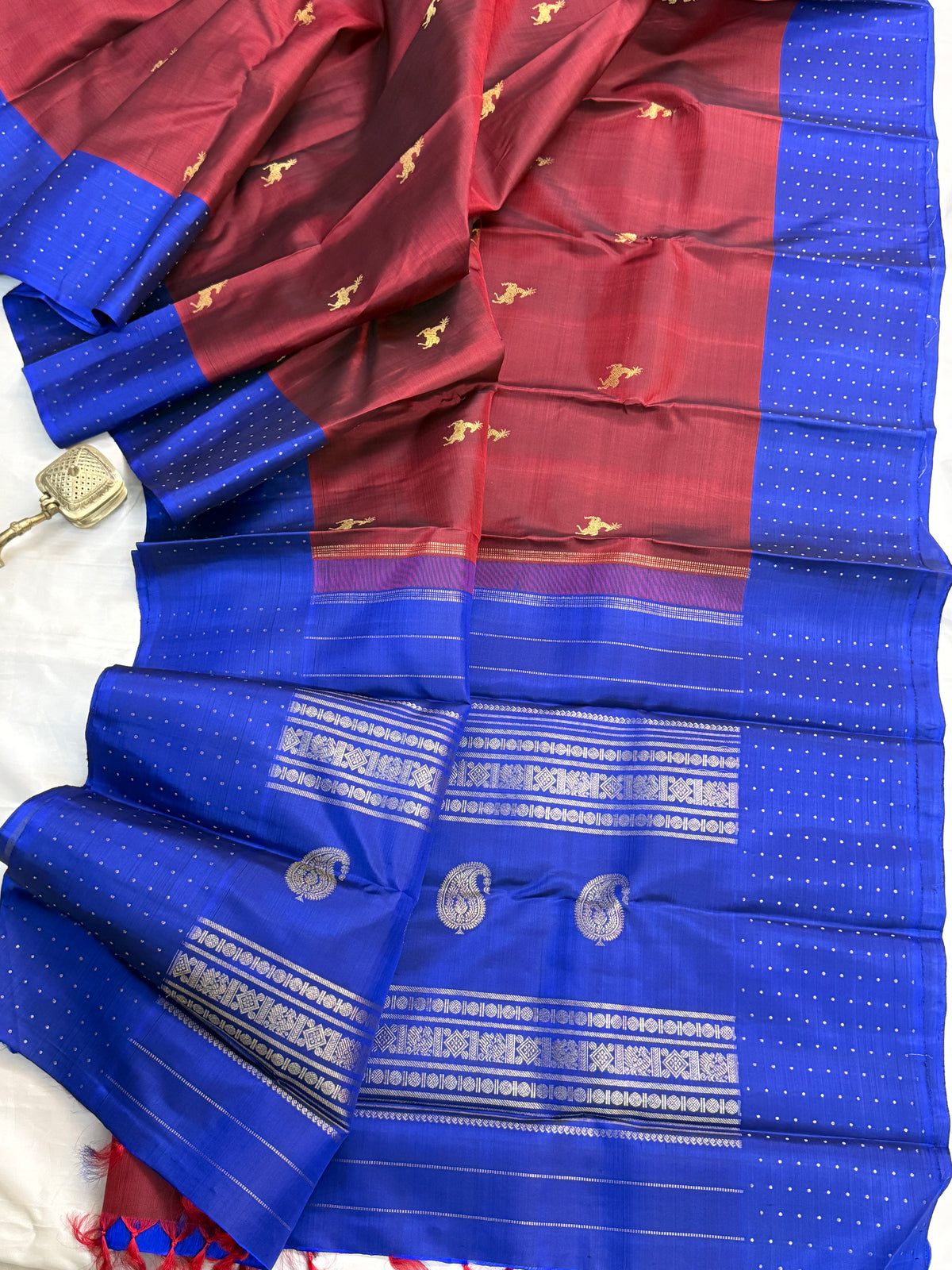 Maan butta and border pure Zari butta/kanjipuram silk saree clsa 12088