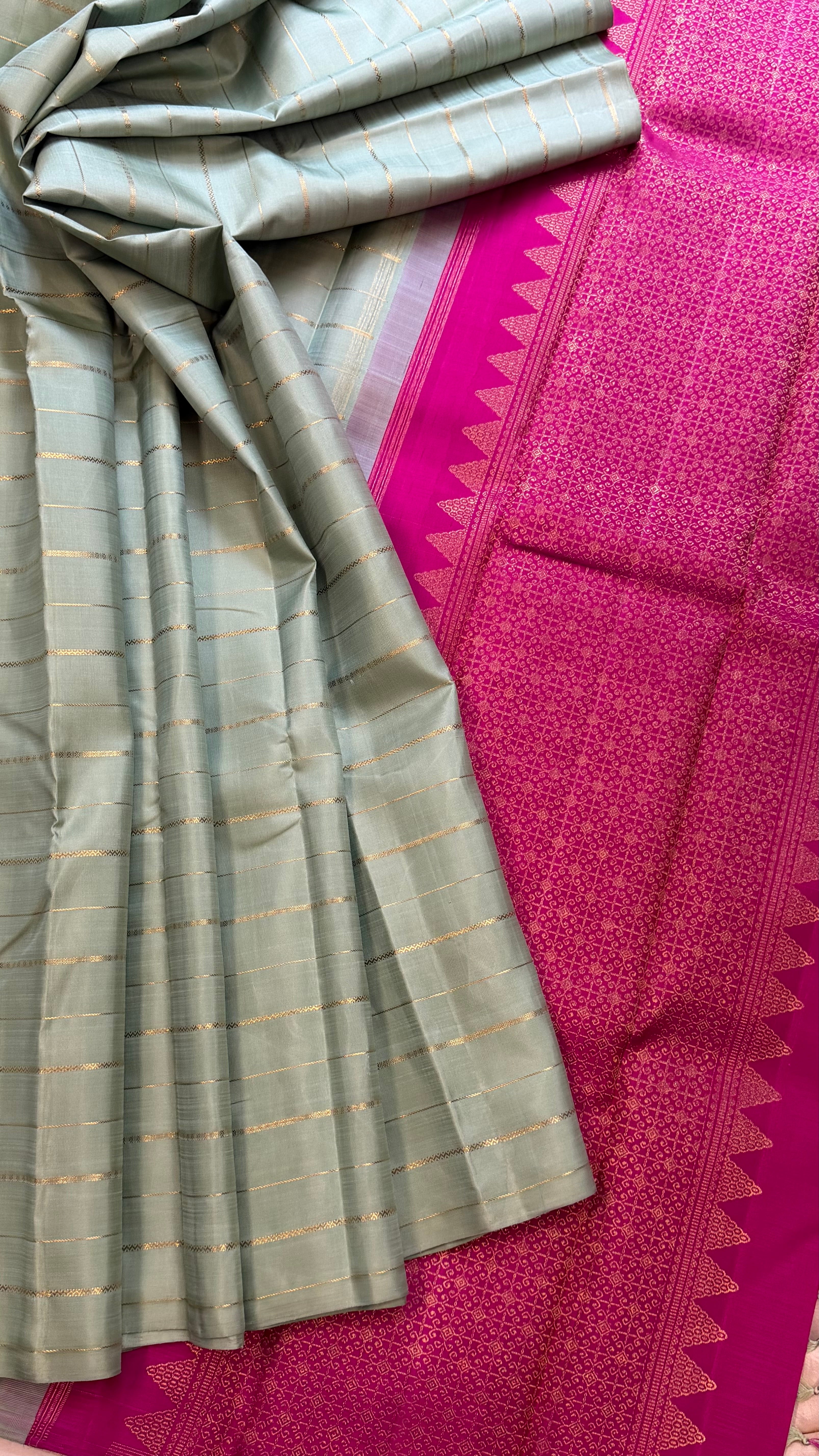 Elakai green veldhari / Kanjipuram silk