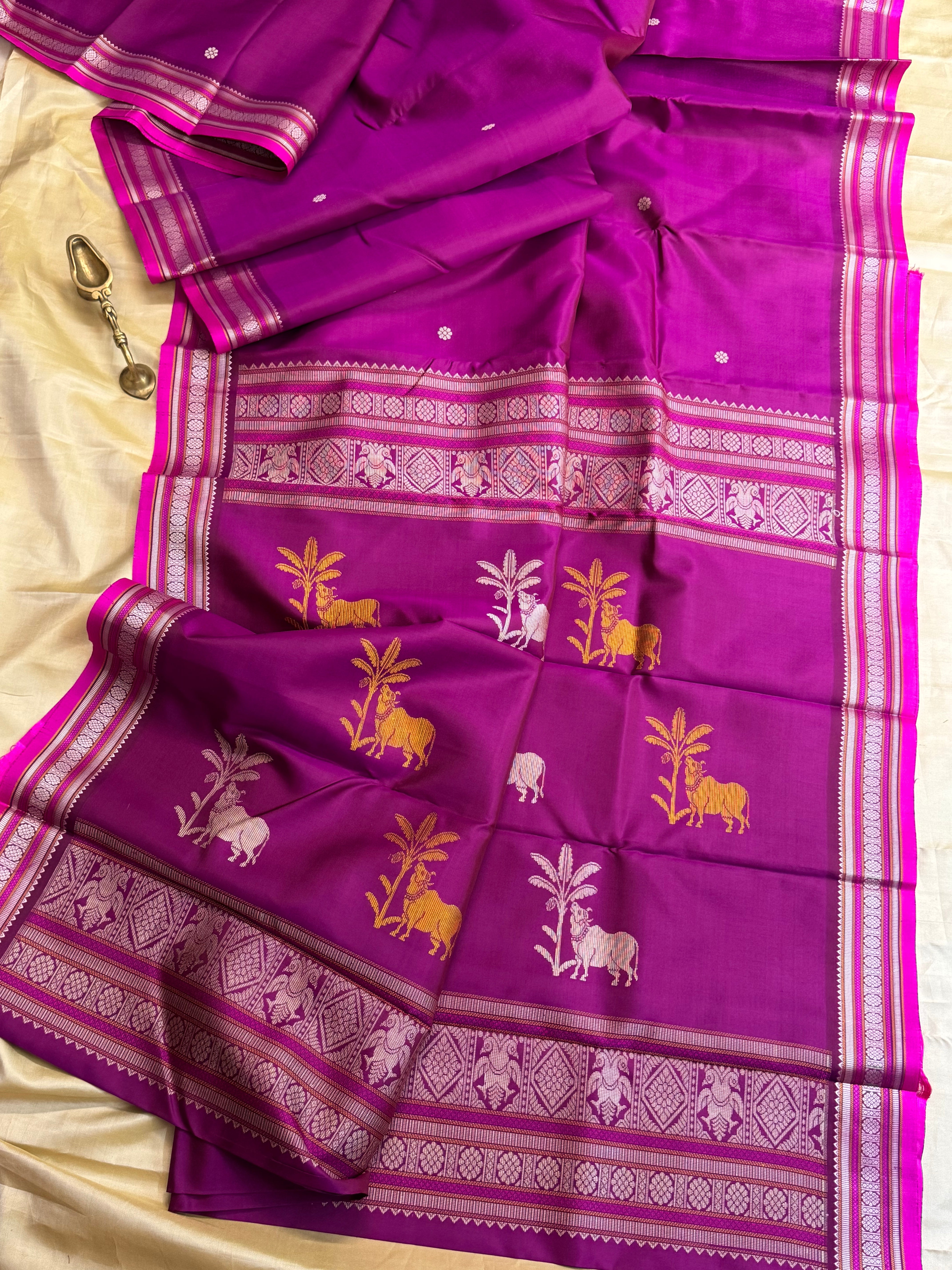 Deep pink small border / special edition silk