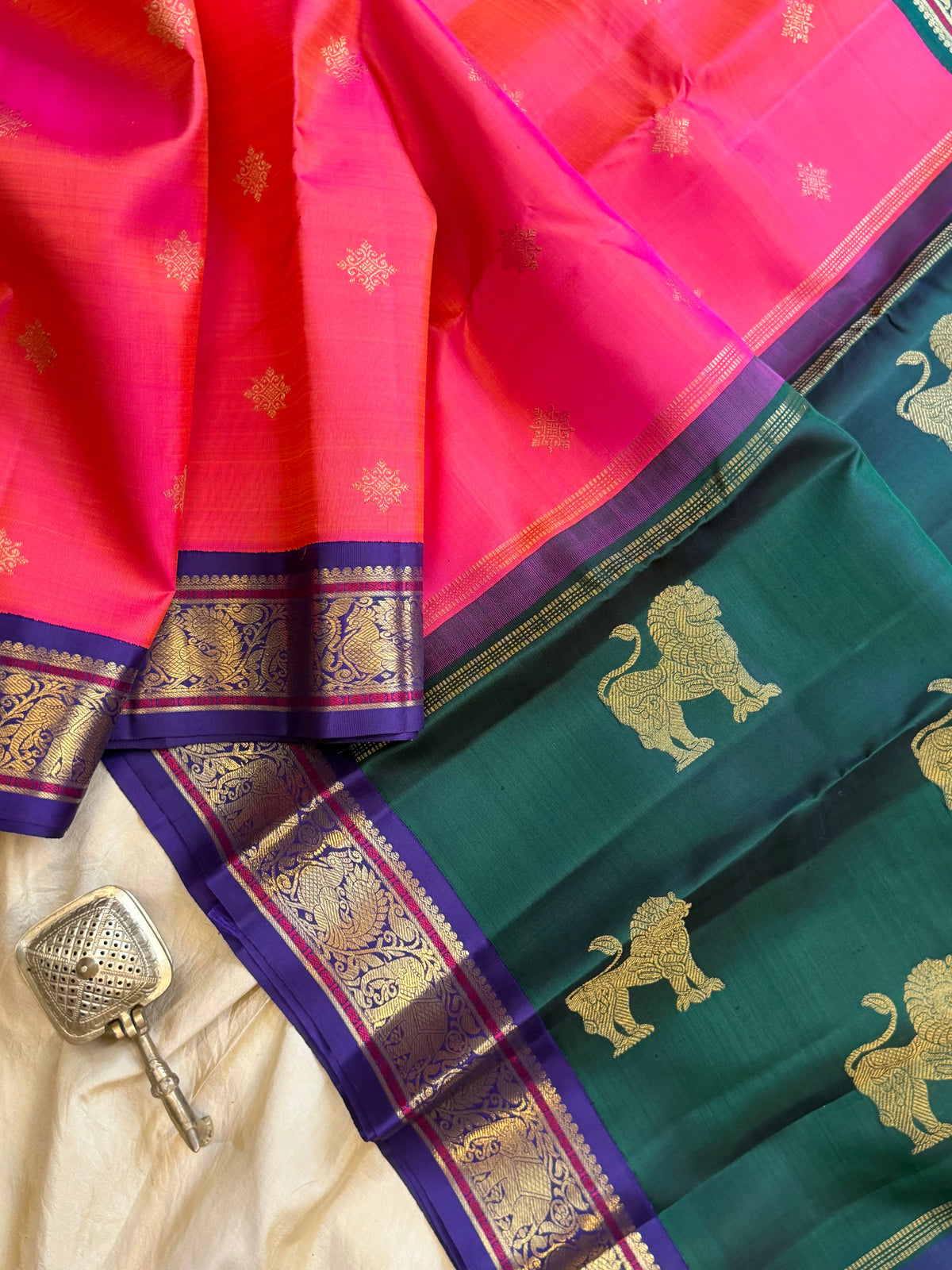 Double palla Korvai Kanjipuram silk