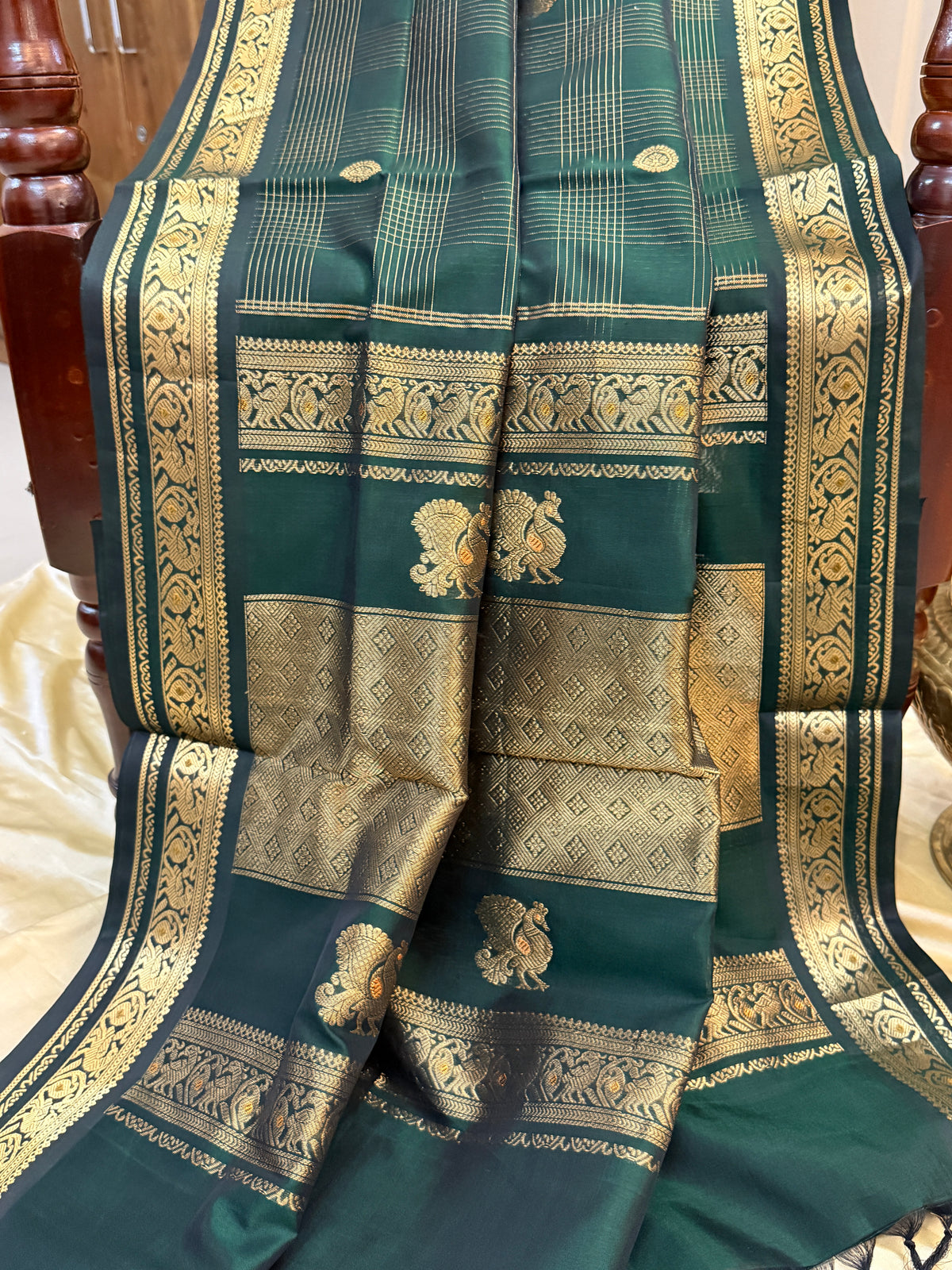 Premium silk cotton with Zari Kattam and butta/ clsa 12394