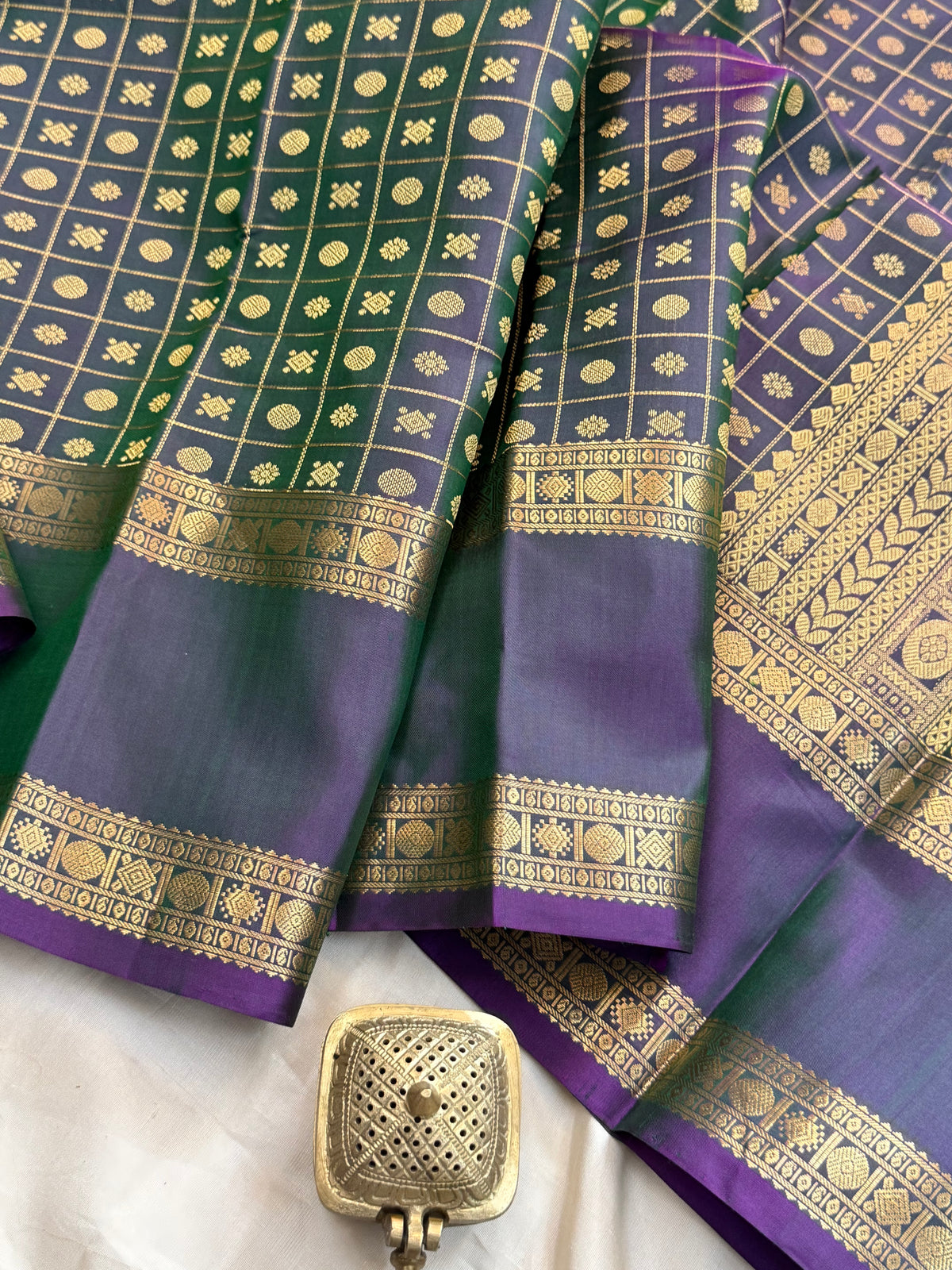 Purple shot pink lakshambutta kili pallu/ Special edition kanjipuram silk