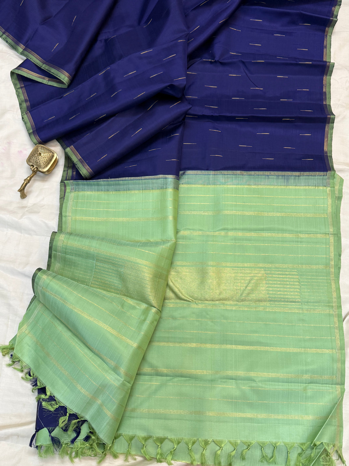 Raindrops border less pure Zari/Kanjipuram silk saree clsa 12801