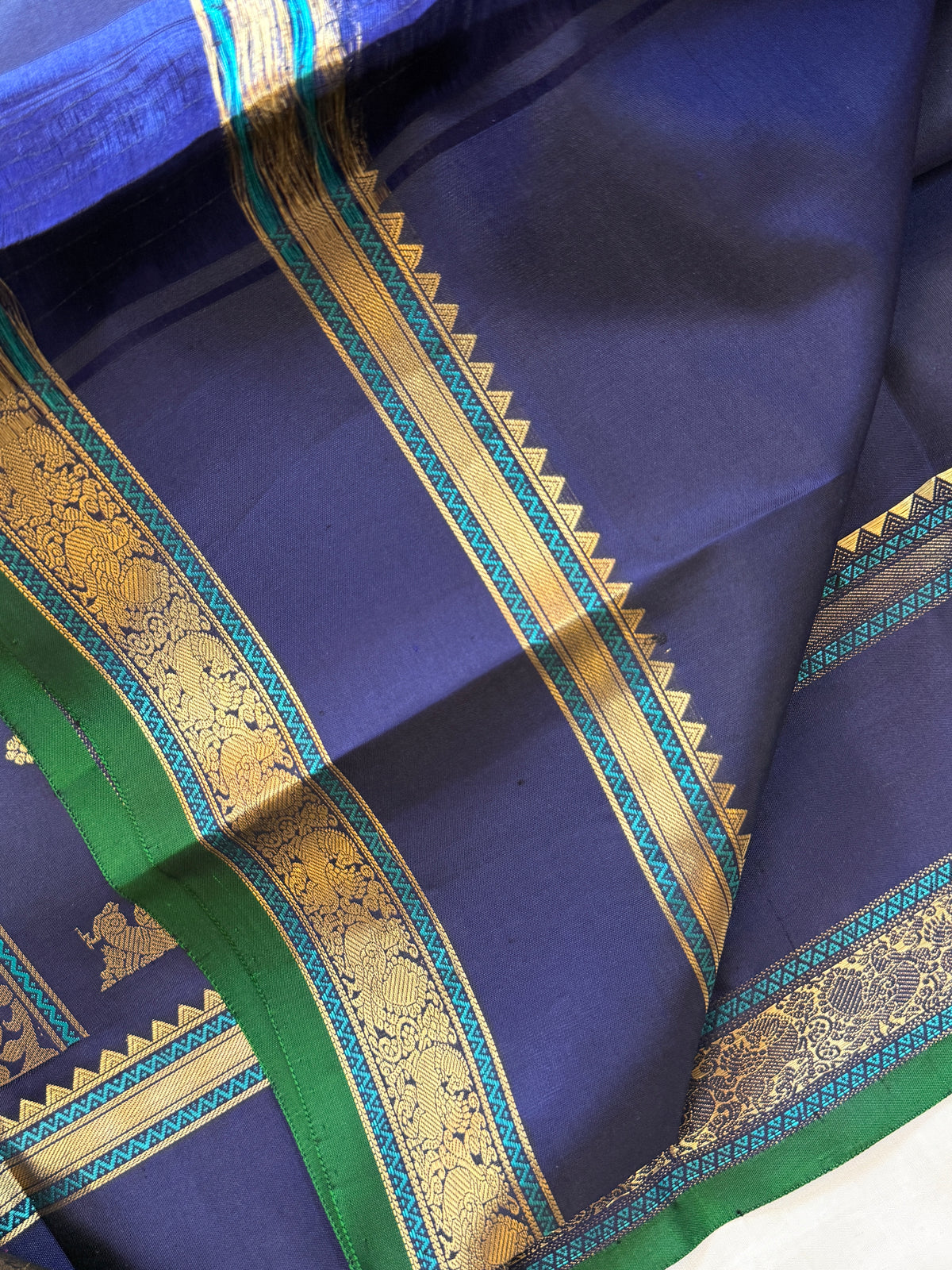 Special edition Dark Navy Blue with Zari Butta silk saree/clsa 12420