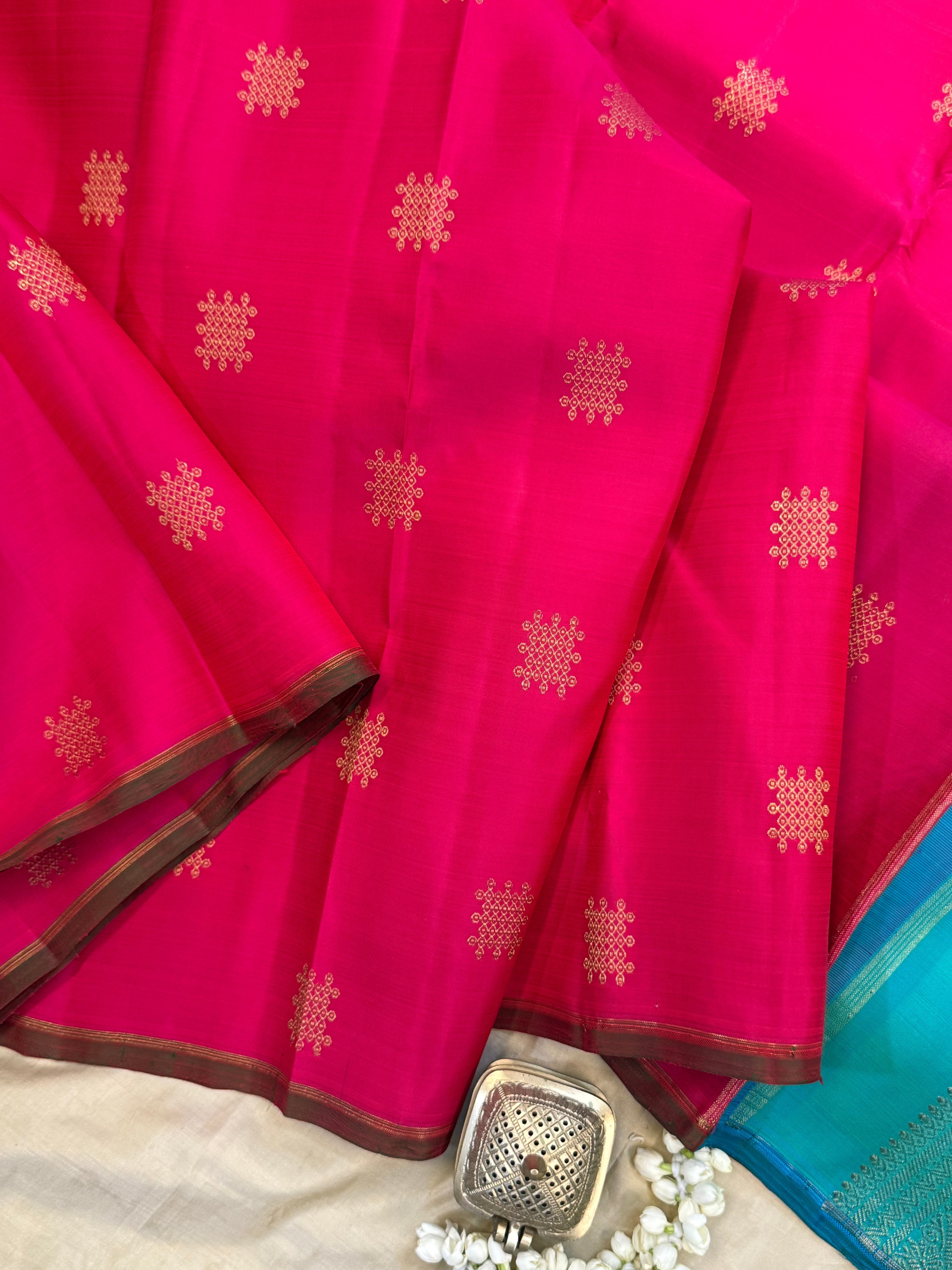 Pink kolam butta / kanjipuram silk CL9966