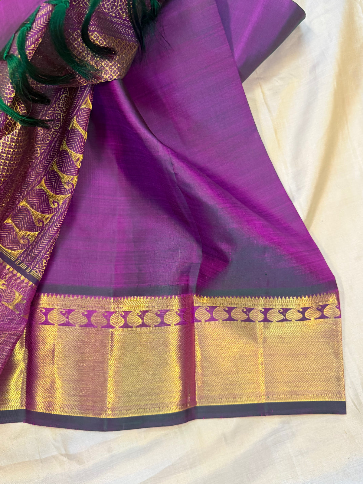 Magenta short colour blue Aarani pure silk saree/ clsa 12071