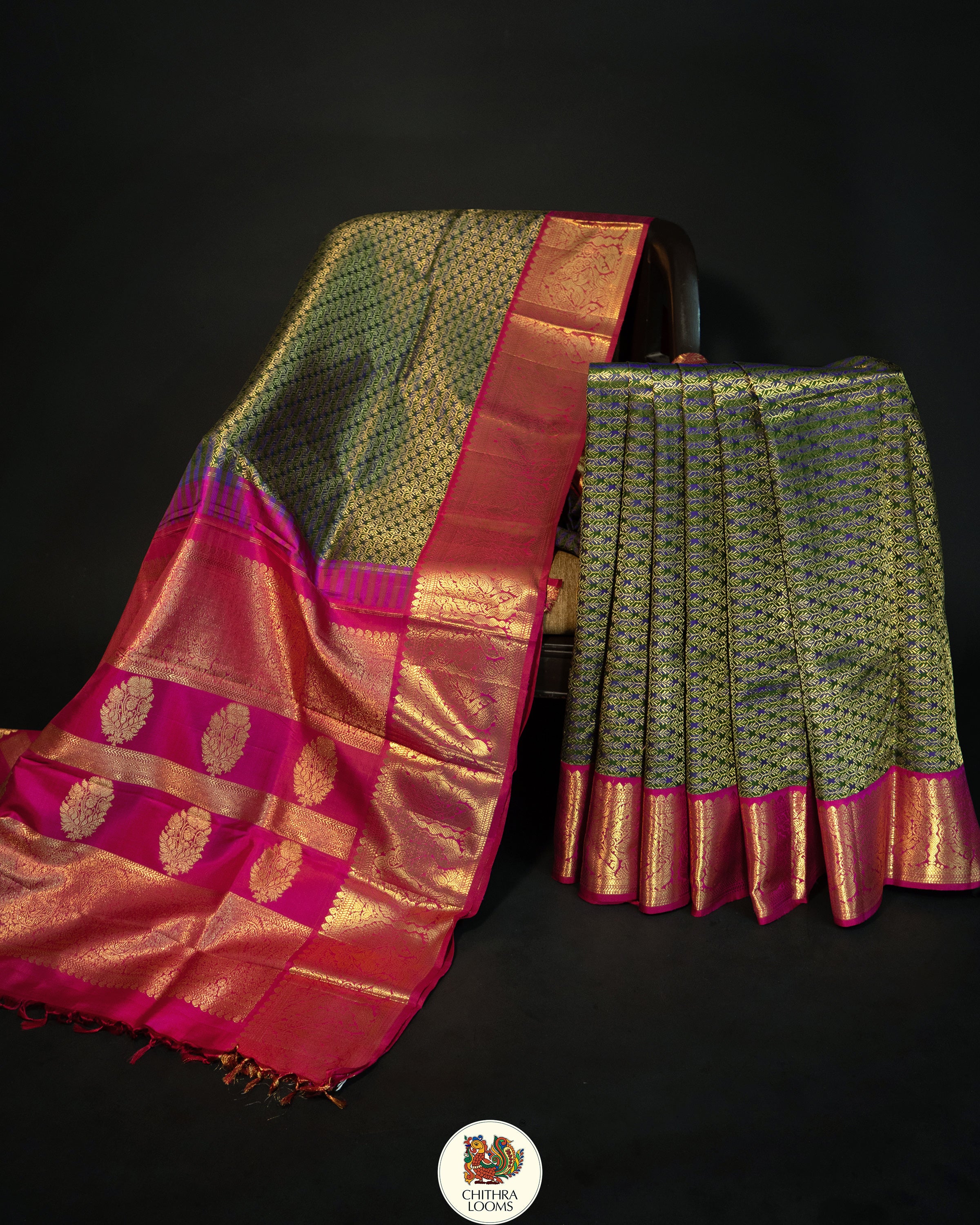 Brocade Lehariya : Bridal Kanjipuram silk