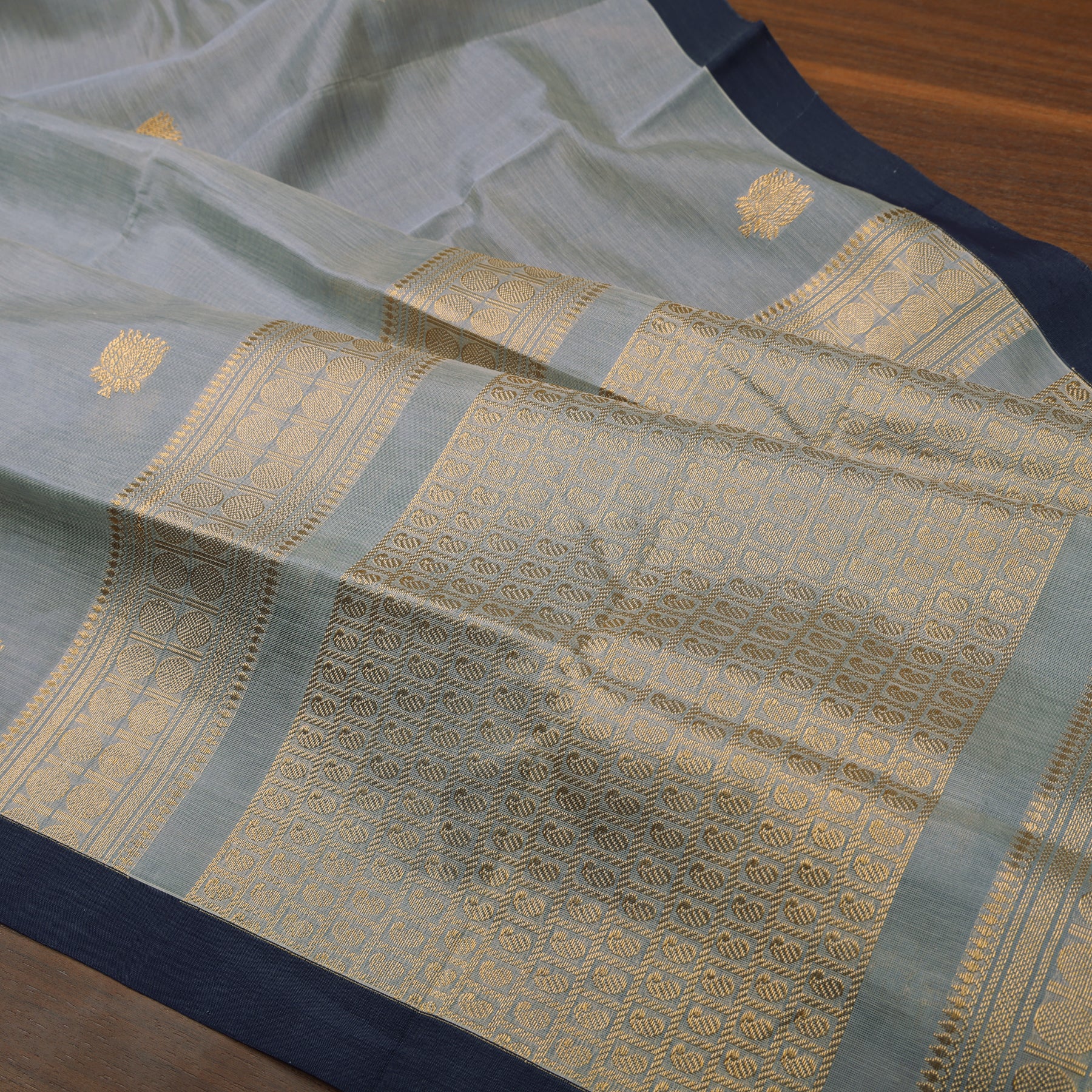 Powder blue silk cotton