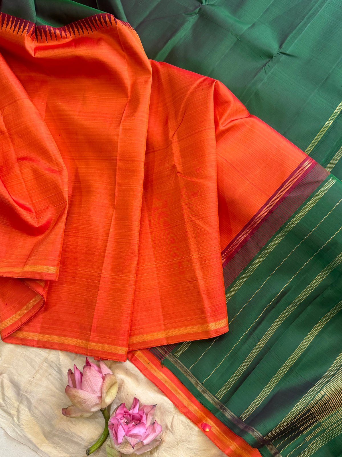 Half and half simple pure Zari Kanjipuram clsa12712