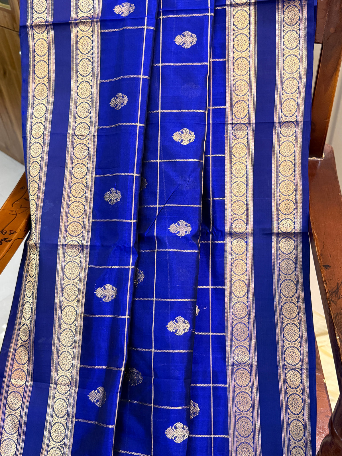 Premium silk cotton irutalaipakshi butta with kattam/ clsa 12386